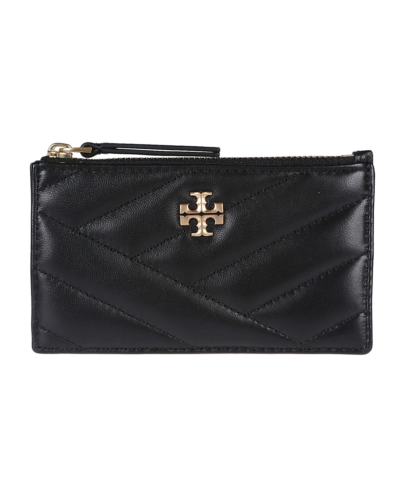 Tory Burch Kira Chevron Zip Credit Card Case - Black