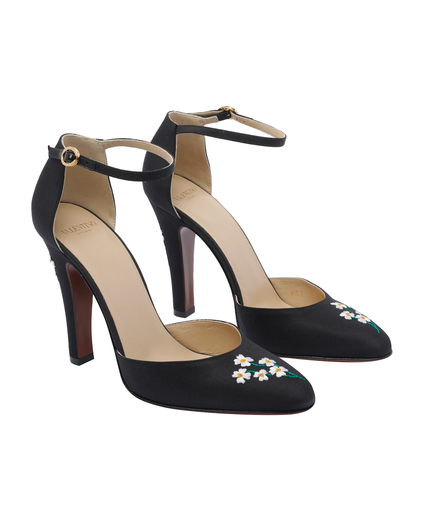 Valentino Garavani Hi Dolly Floral Embroidered Decollete
 - Black