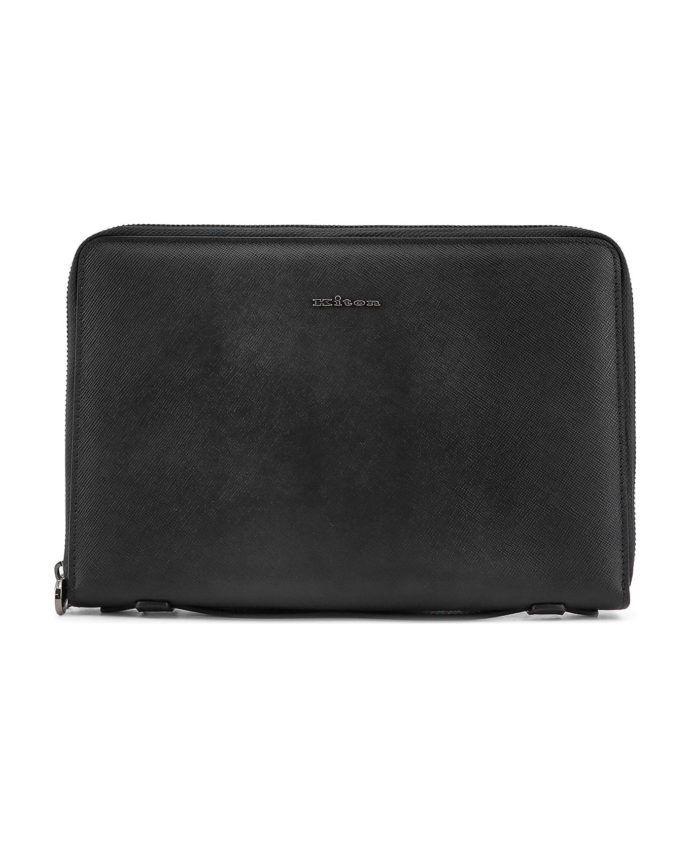 Kiton Leather Briefcase - Black