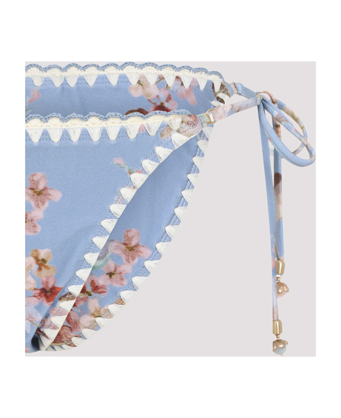 Zimmermann Awaken Crochet Edge Tie Pant - Chambray Floral