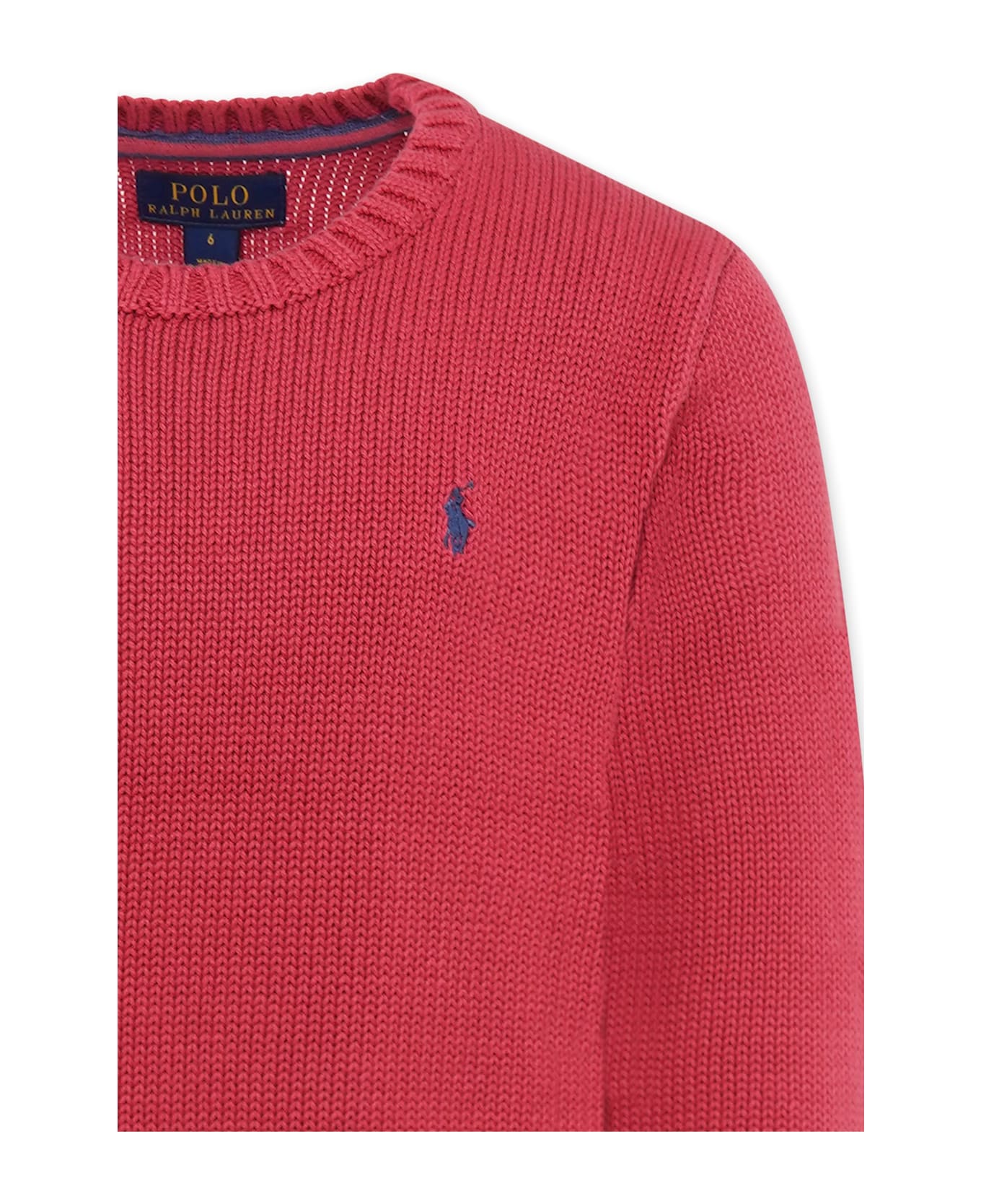 Ralph Lauren Red Sweater For Kids With Horse - Red ニットウェア＆スウェットシャツ