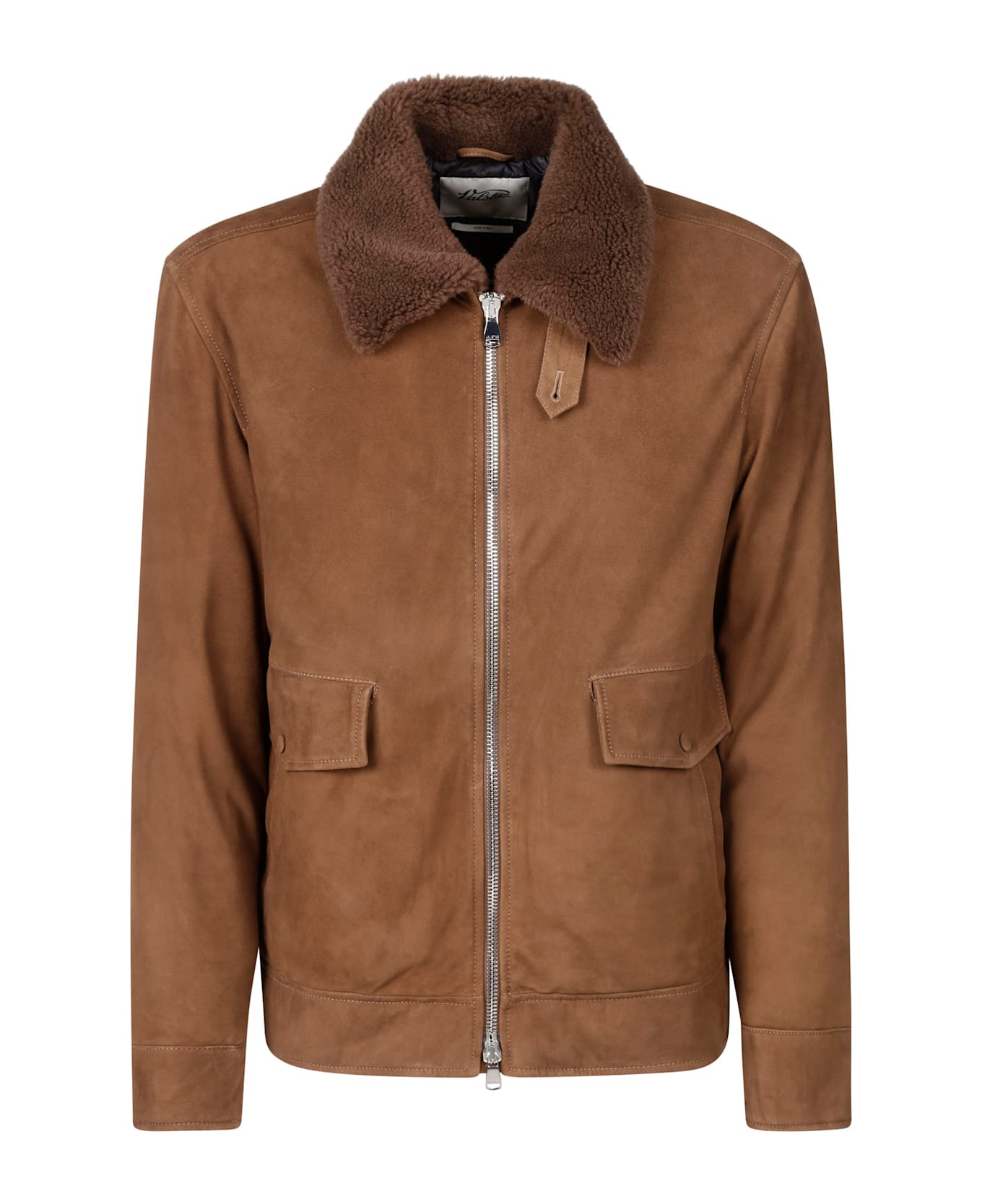 Valstar Suede Zip Jacket Shearling Collar - Sesamo