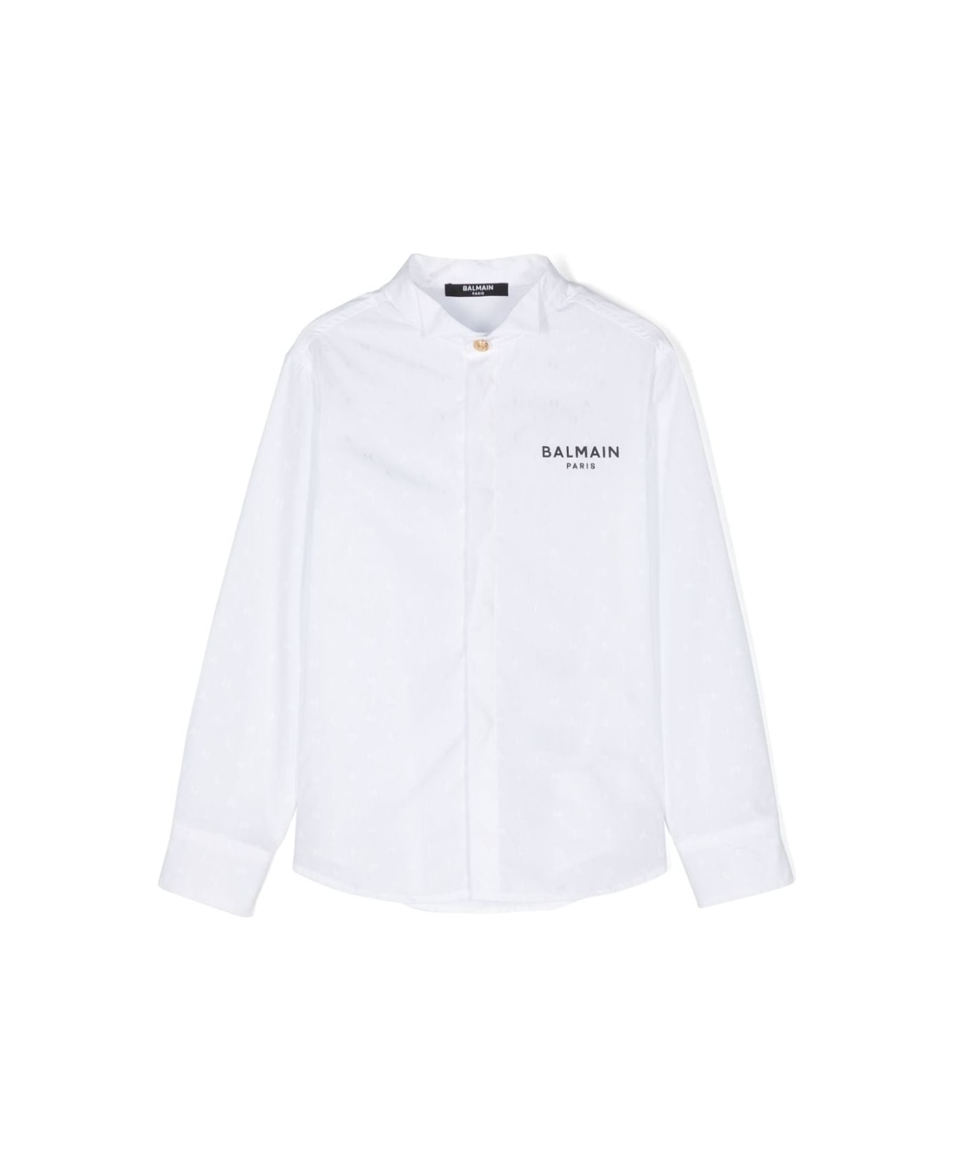 Balmain Camicia Con Logo Jacquard - White シャツ