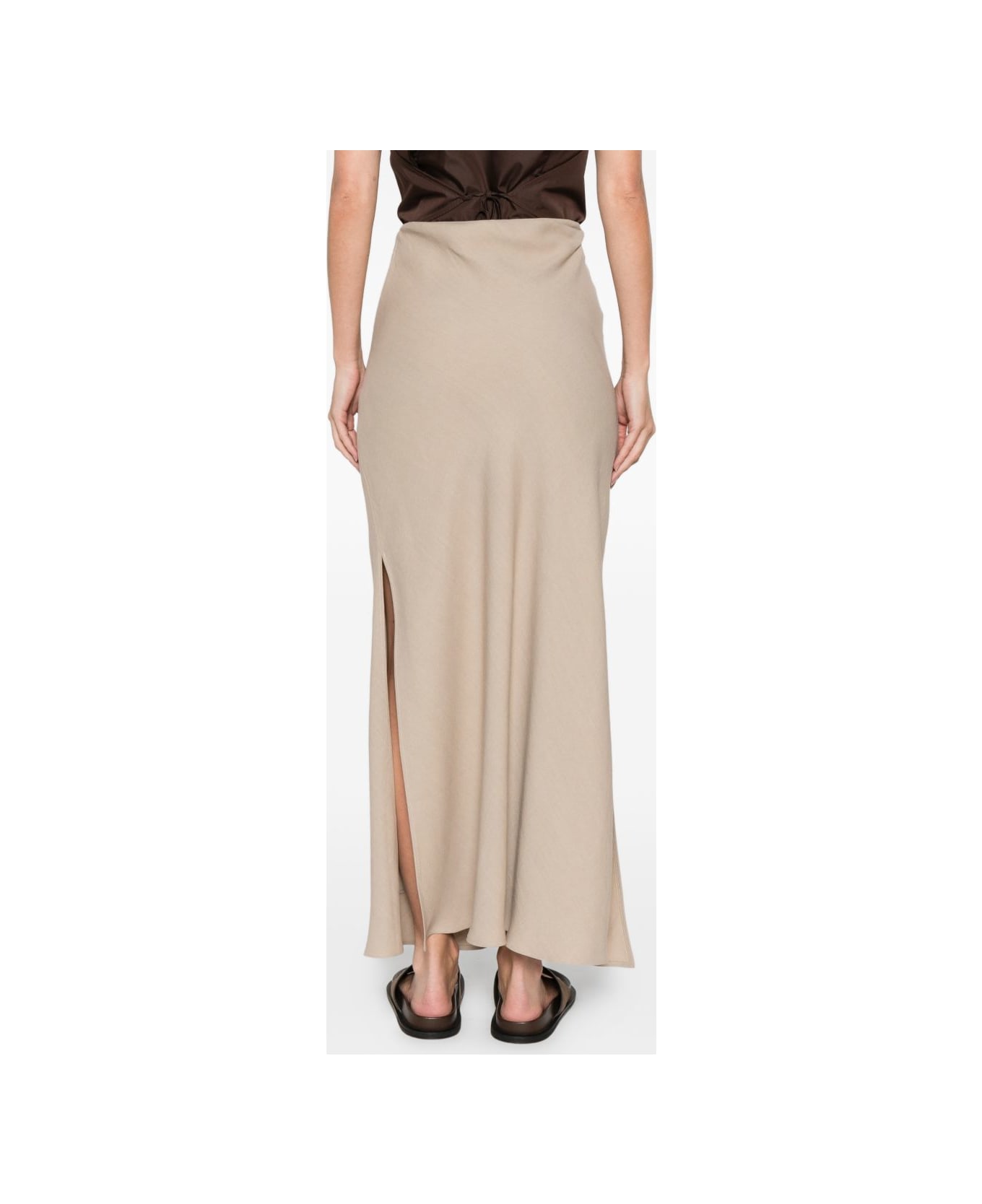 Brunello Cucinelli Line Blend Long Skirt - Beige