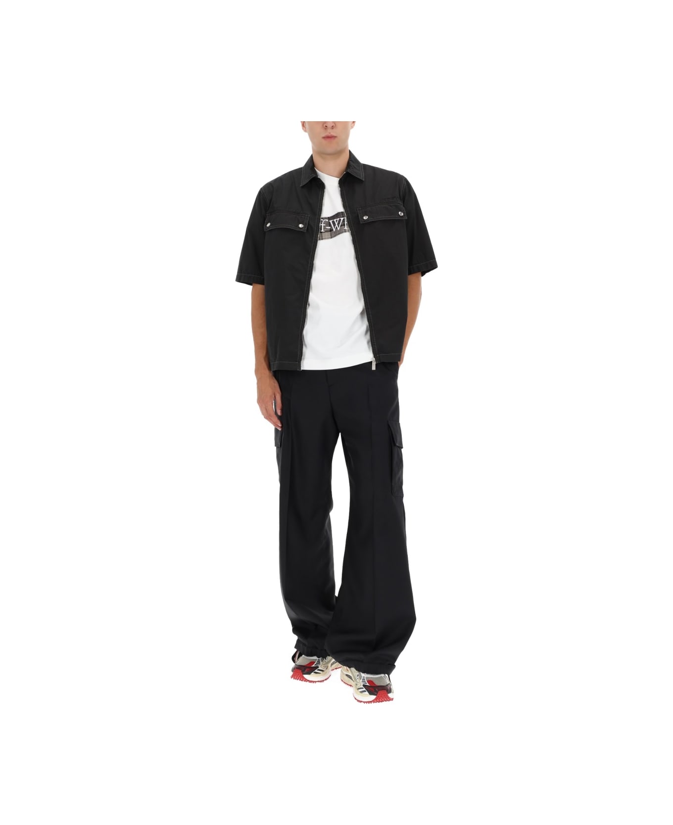 Off-White Zippered "arrow" Shirt - BLACK