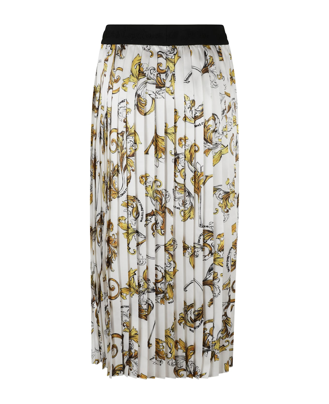 Versace Jeans Couture Barocco Print Pleated Skirt - White