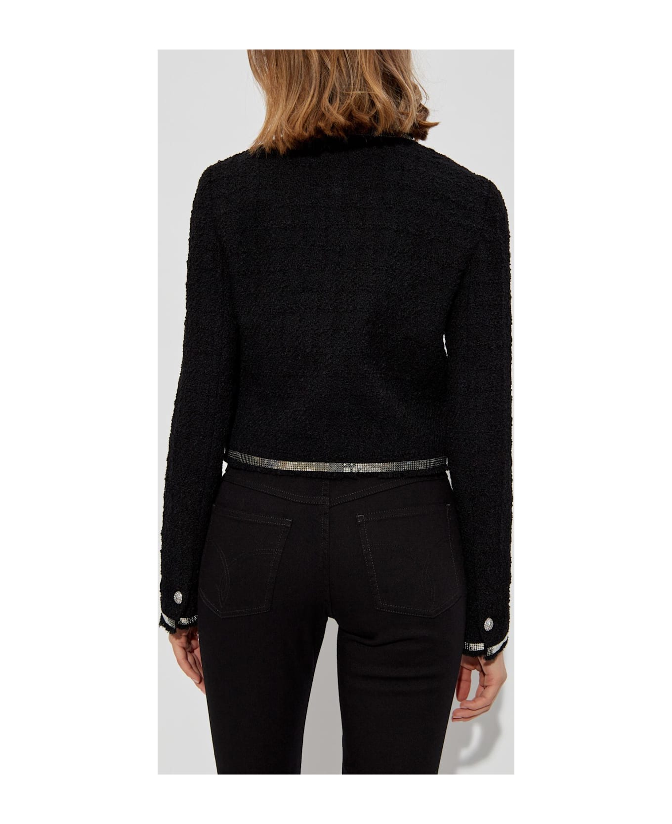 Versace Blazer With Shimmering Appliqués - Black