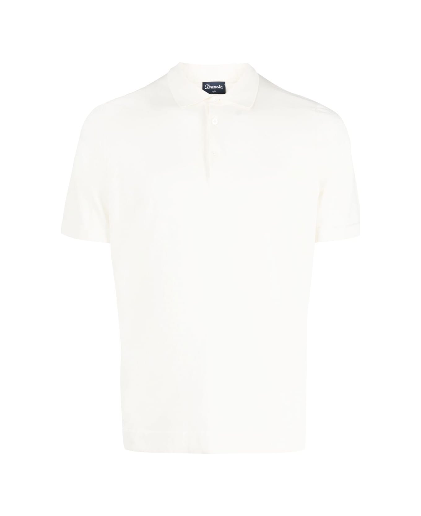 Drumohr Short Sleeves Polo With Buttons - Cream