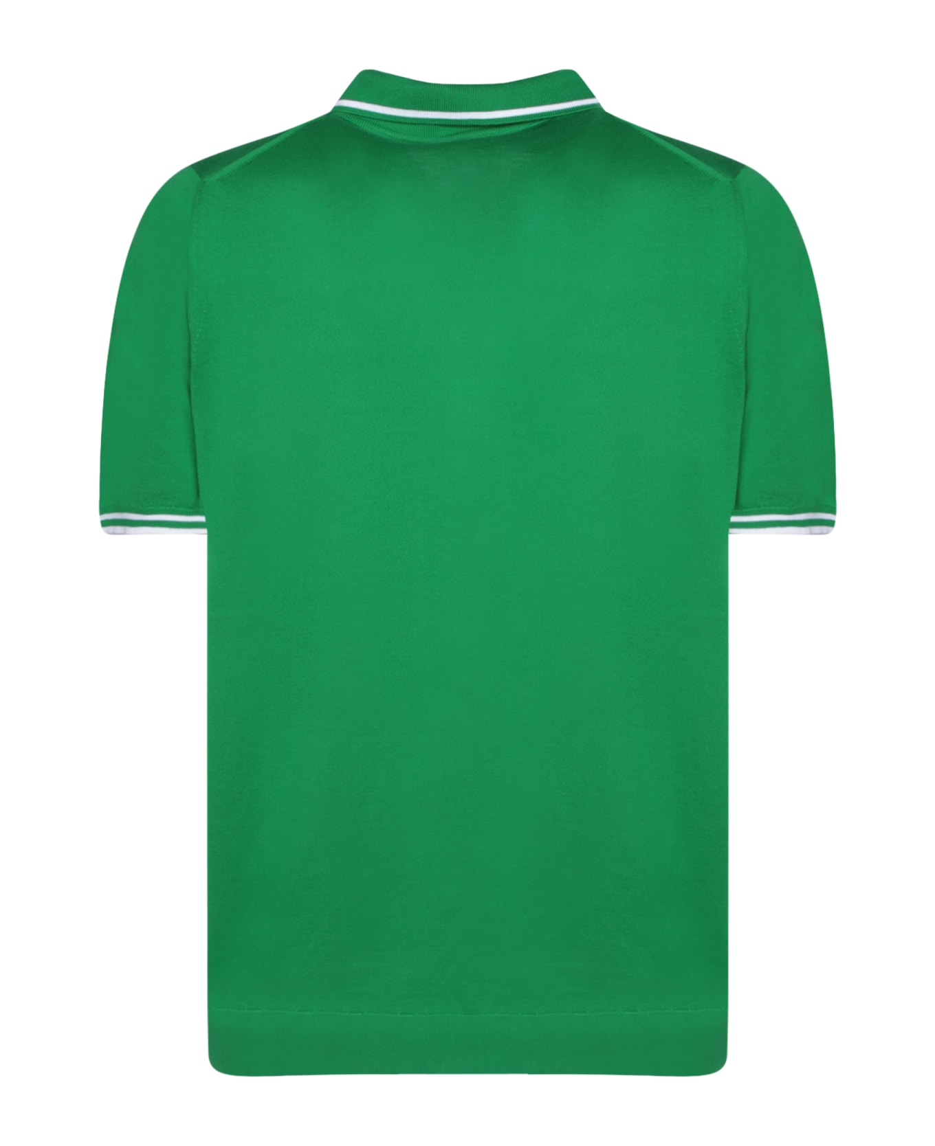 Kiton Green Mid-zip Polo Shirt - Green