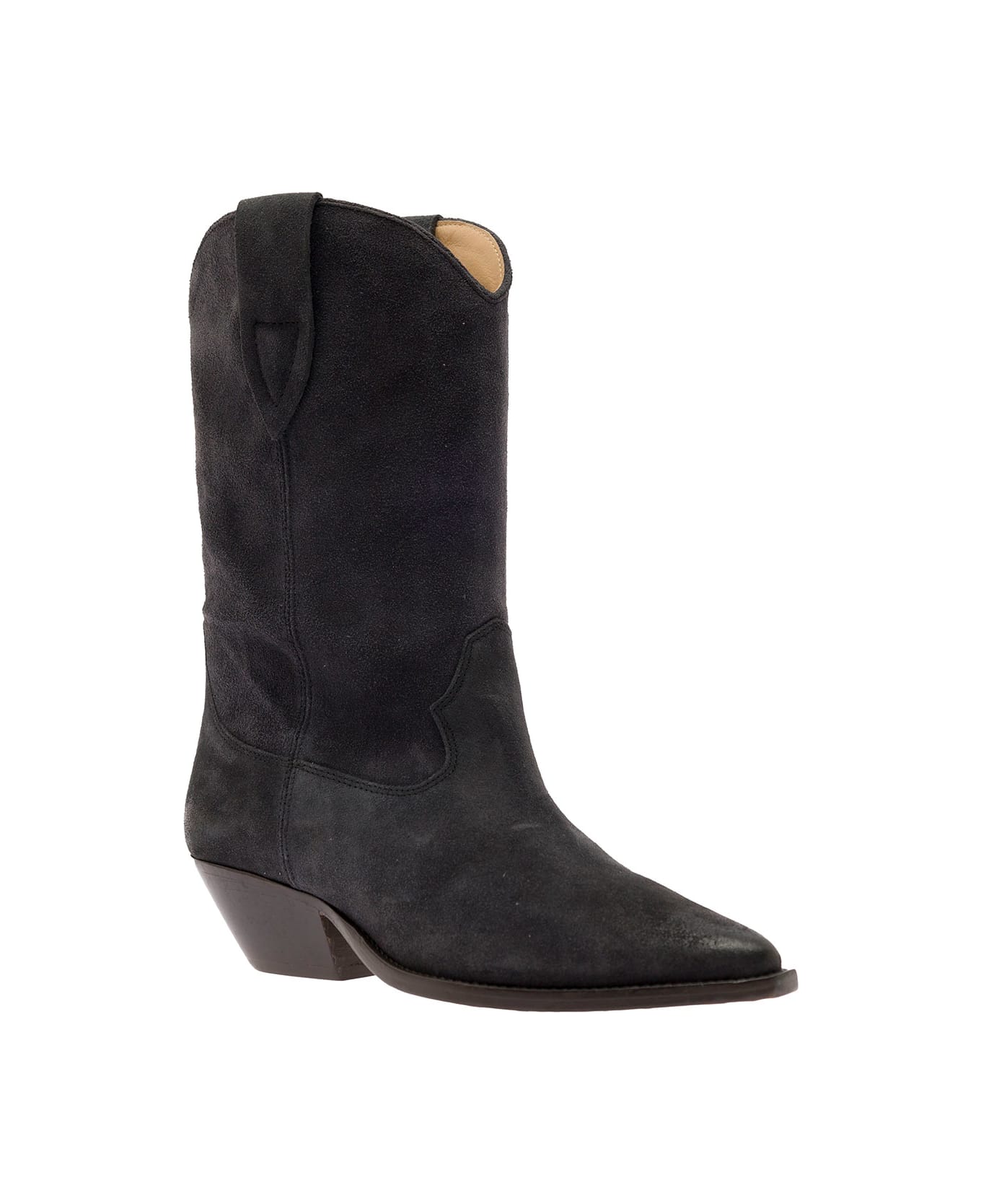 Isabel Marant 'duerto' Beige Western Style Boots In Suede Woman - Black