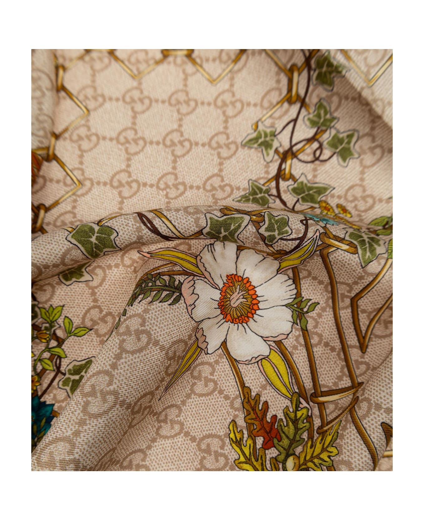 Gucci Silk Scarf - BEIGE