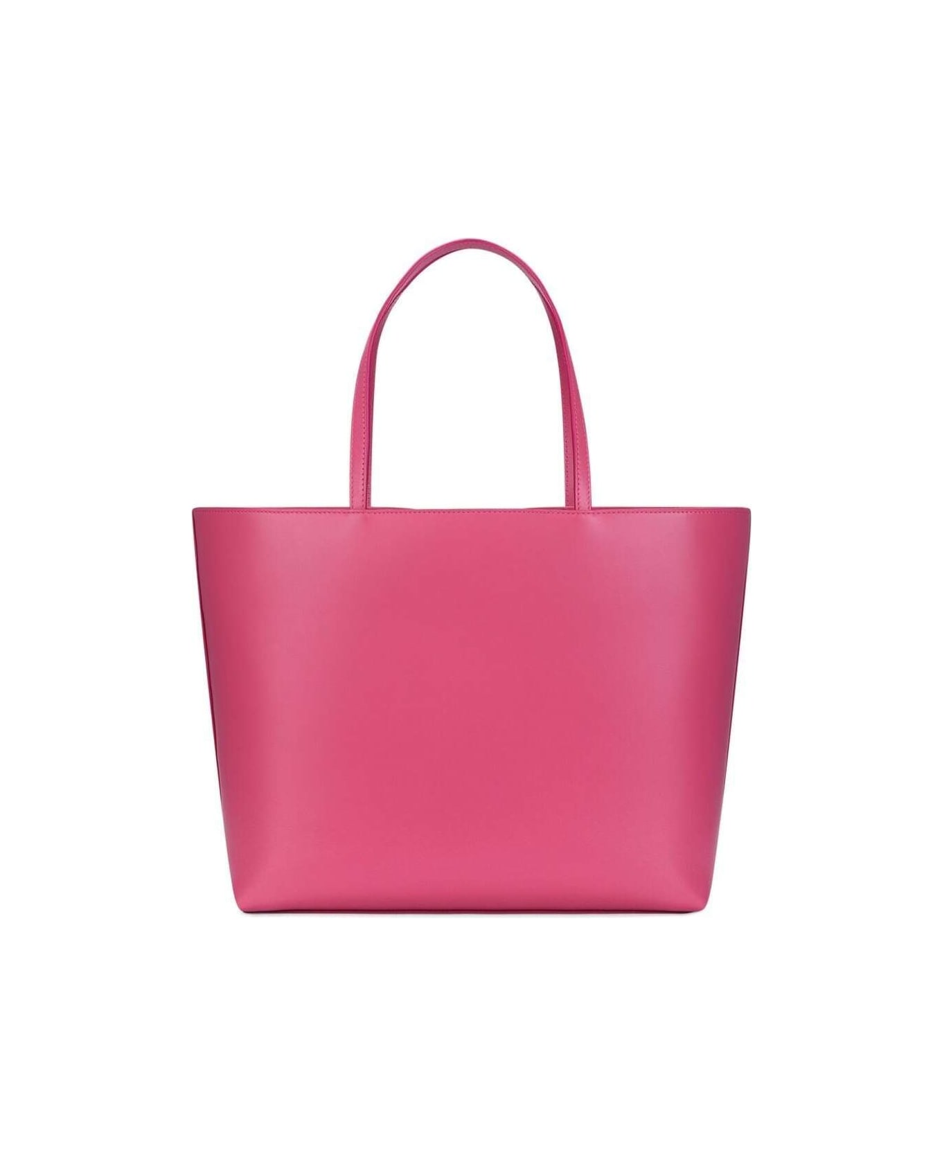 Dolce & Gabbana 'dg Logo' Pink Medium Shopper In Leather Woman - Pink