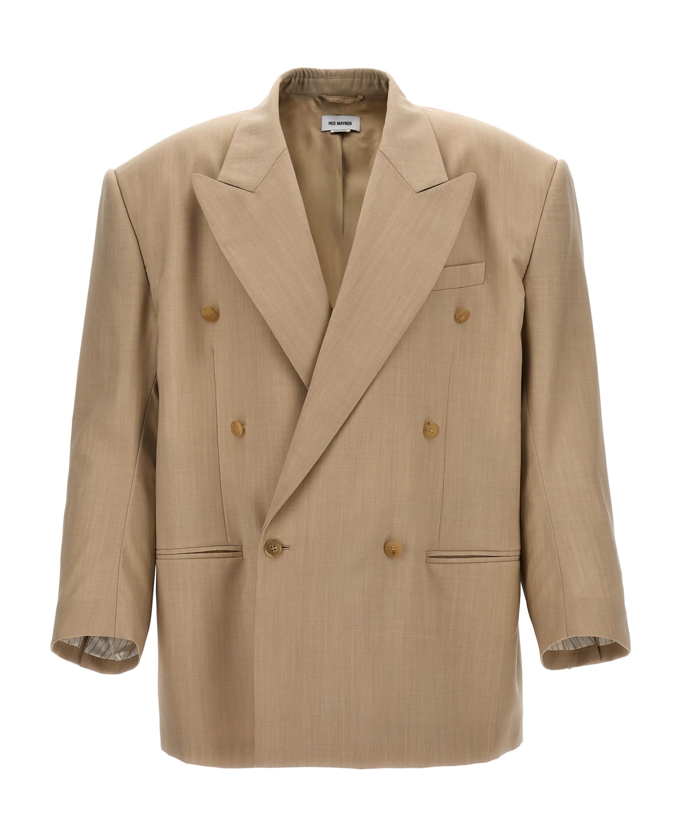 Hed Mayner Double-breasted Wool Blazer - Beige