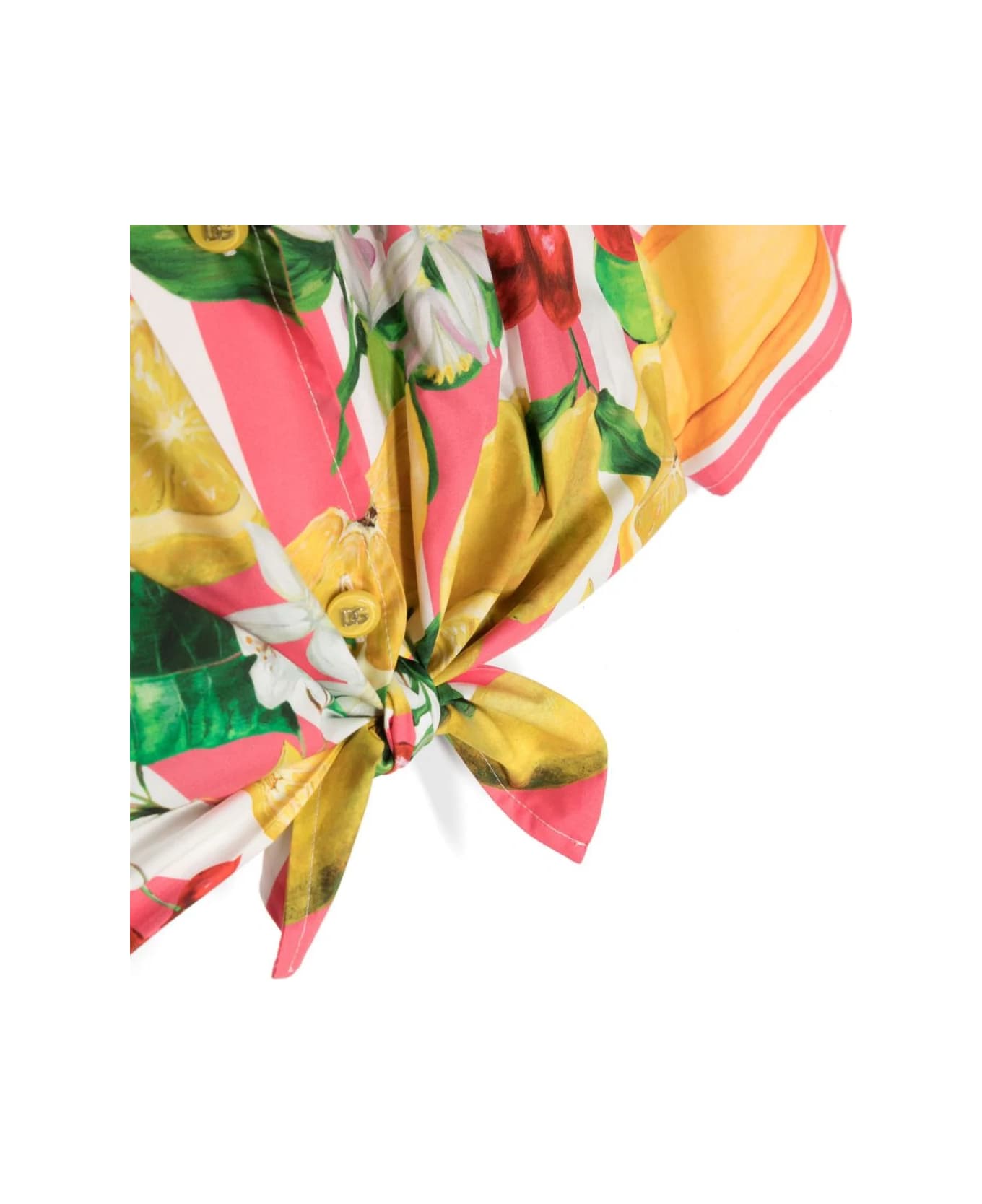 Dolce & Gabbana Cropped Shirt With Lemon And Cherry Print - Multicolour