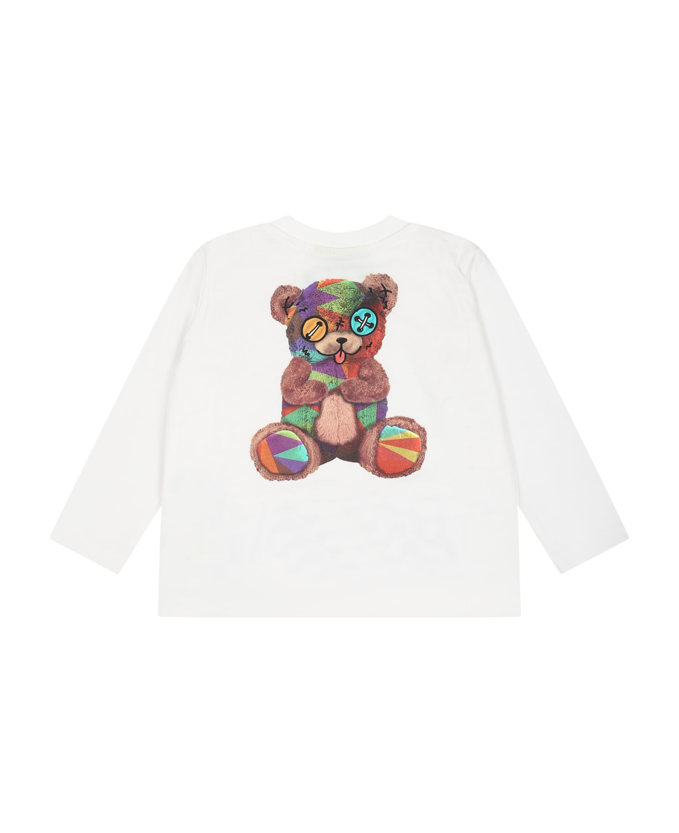 Barrow White T-shirt For Baby Kids With Logo And Teddy Bear - Off white Tシャツ＆ポロシャツ