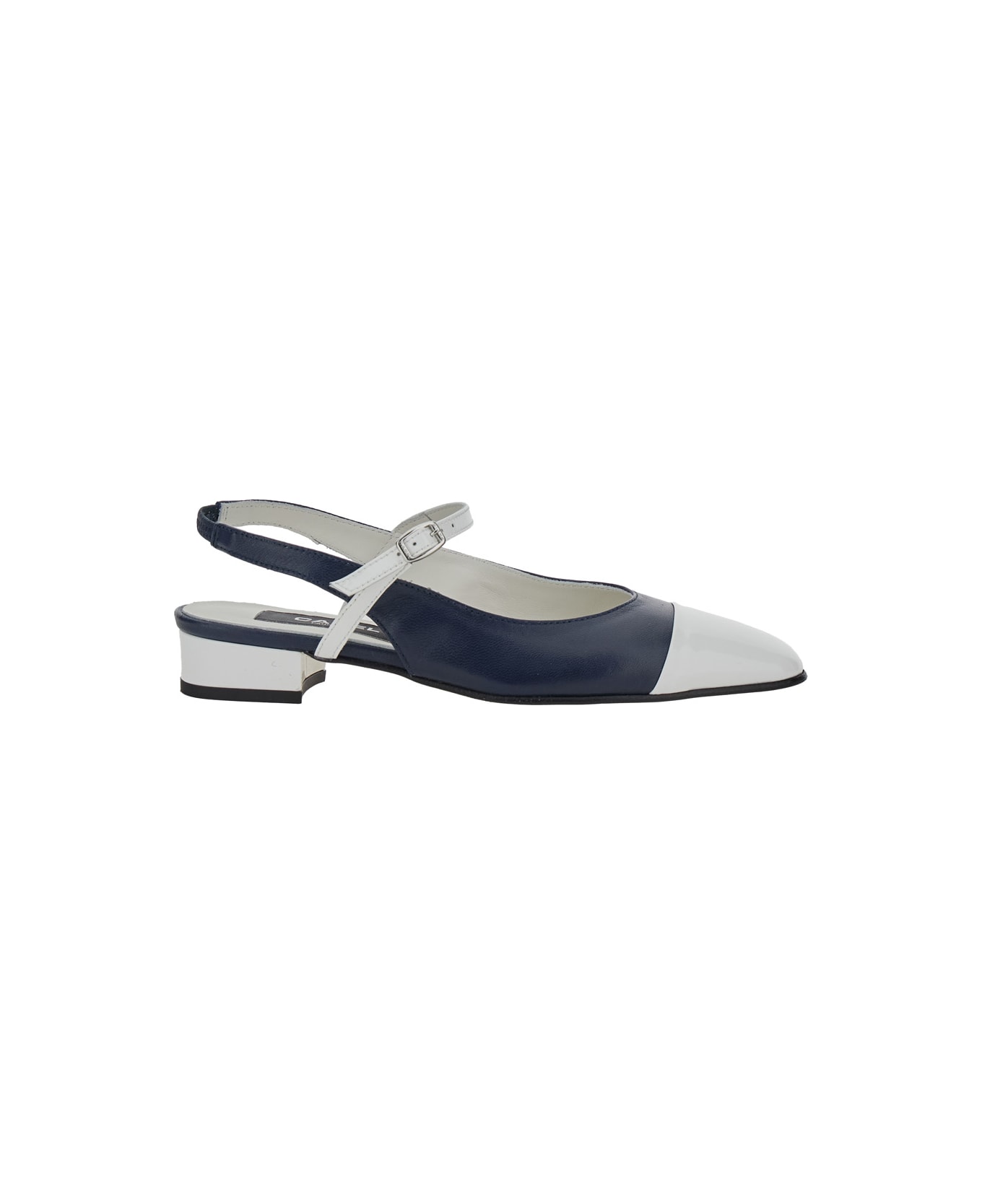 Carel 
oceano
 Blue Slingback Ballet Shoes With Contrasting Toe In Leather Woman - Blu