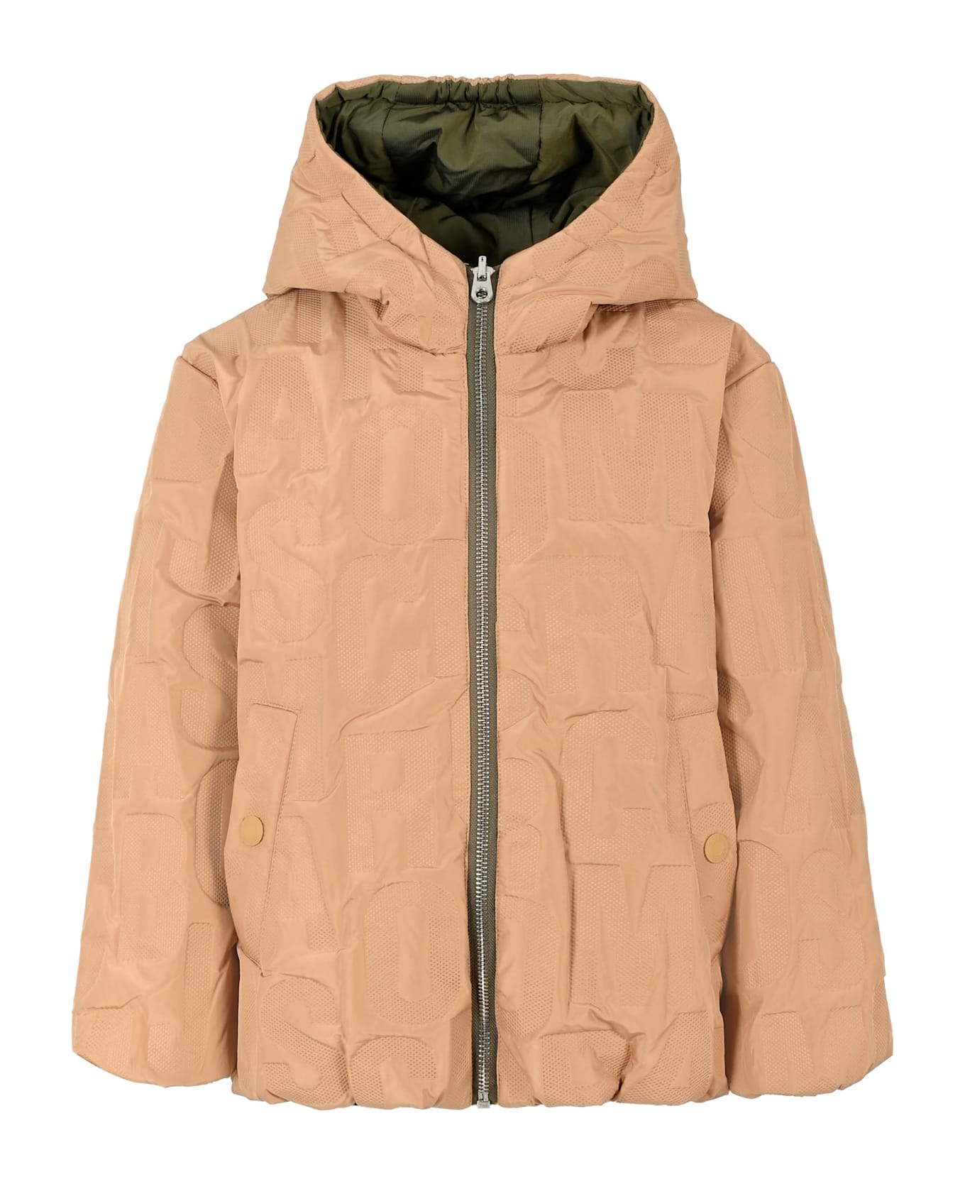 Marc Jacobs Beige Reversible Down Jacket For Boy With Logo - Beige