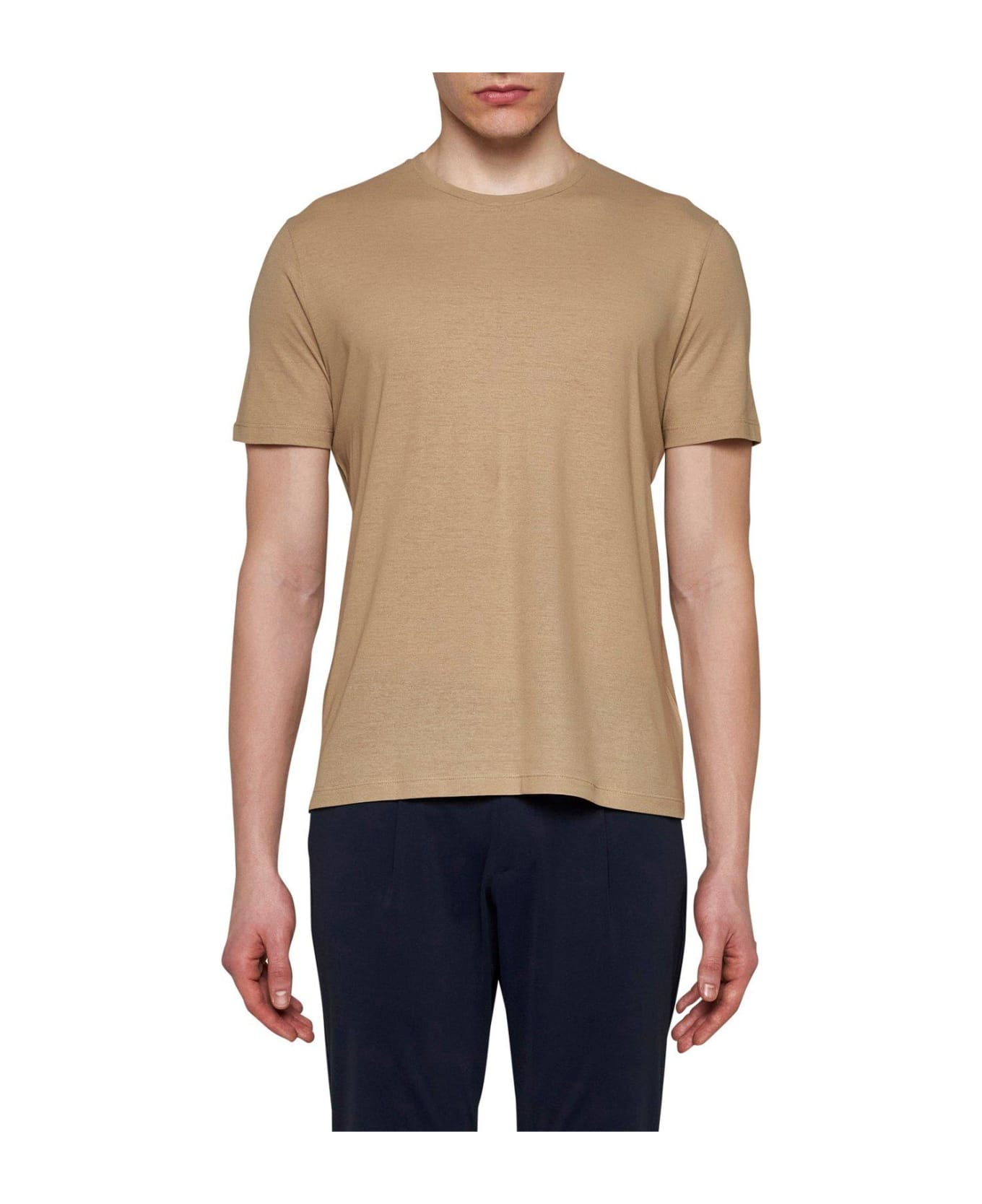 Herno Crewneck Short-sleeved T-shirt - Sabbia シャツ