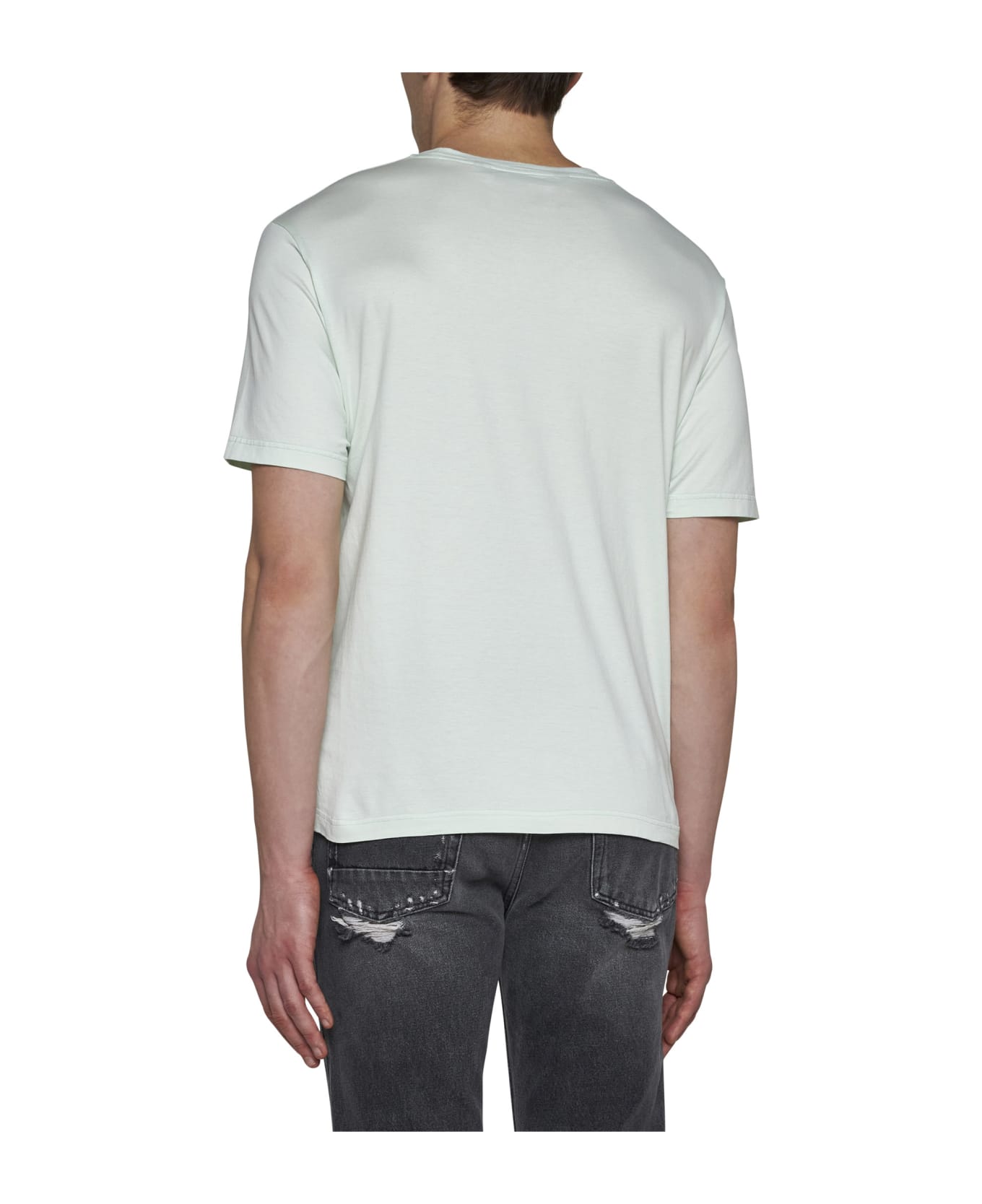 Palm Angels Logo Printed Crewneck T-shirt - Mint off white シャツ