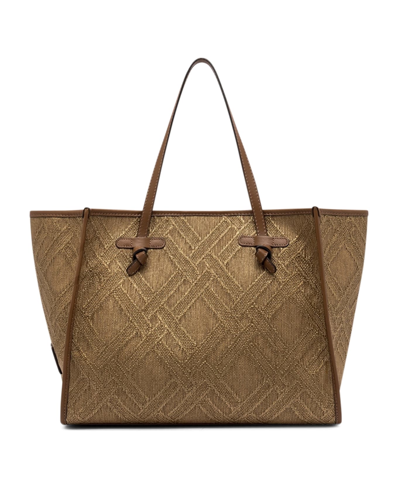 Gianni Chiarini Marcella Canvas And Leather Shopping Bag - Bronze