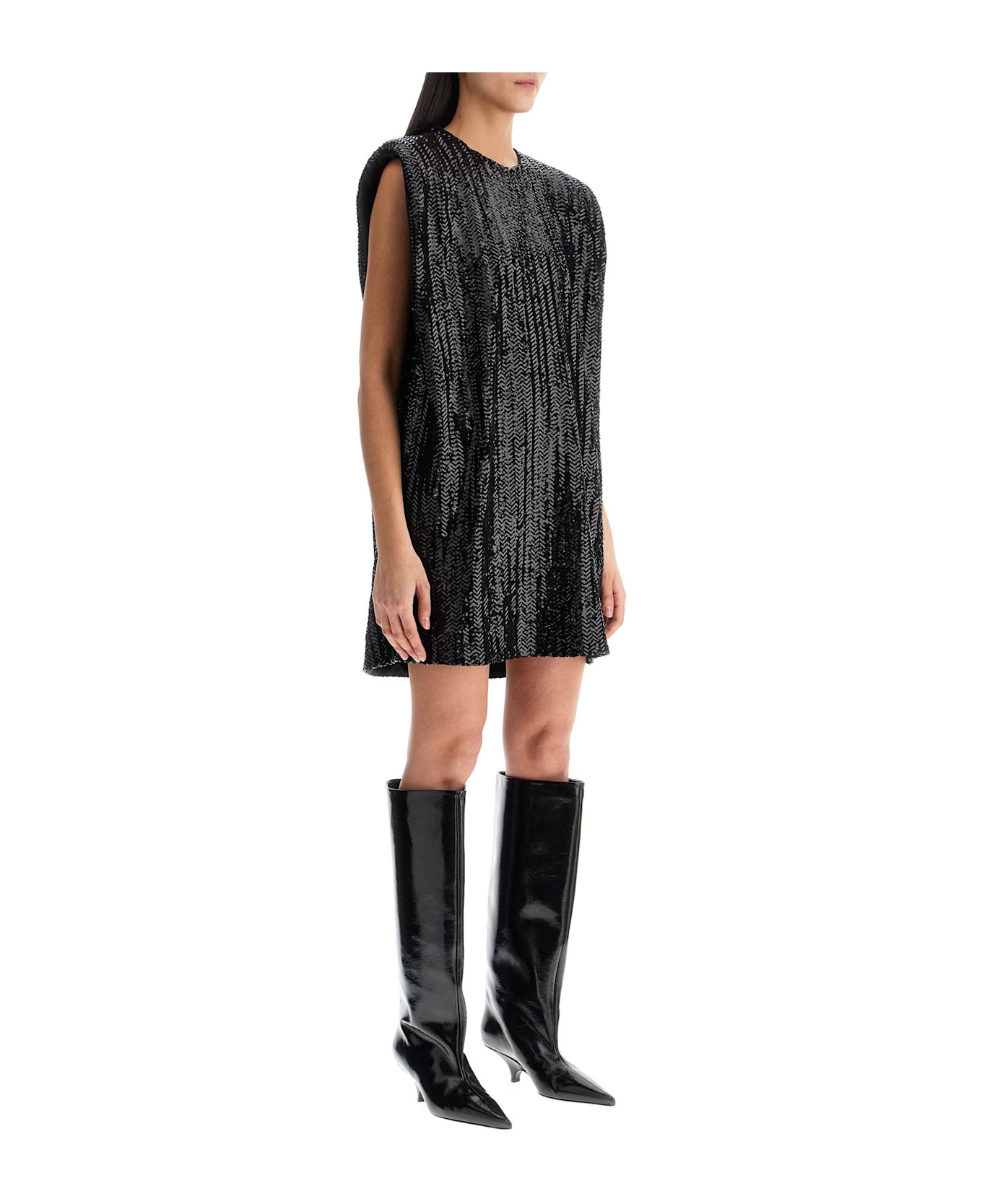 Golden Goose Sequin Mini Dress. - BLACK (Black)