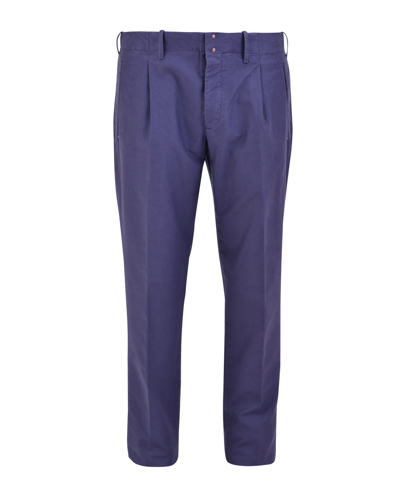 Incotex Drill Cotton Trousers - Blue ボトムス