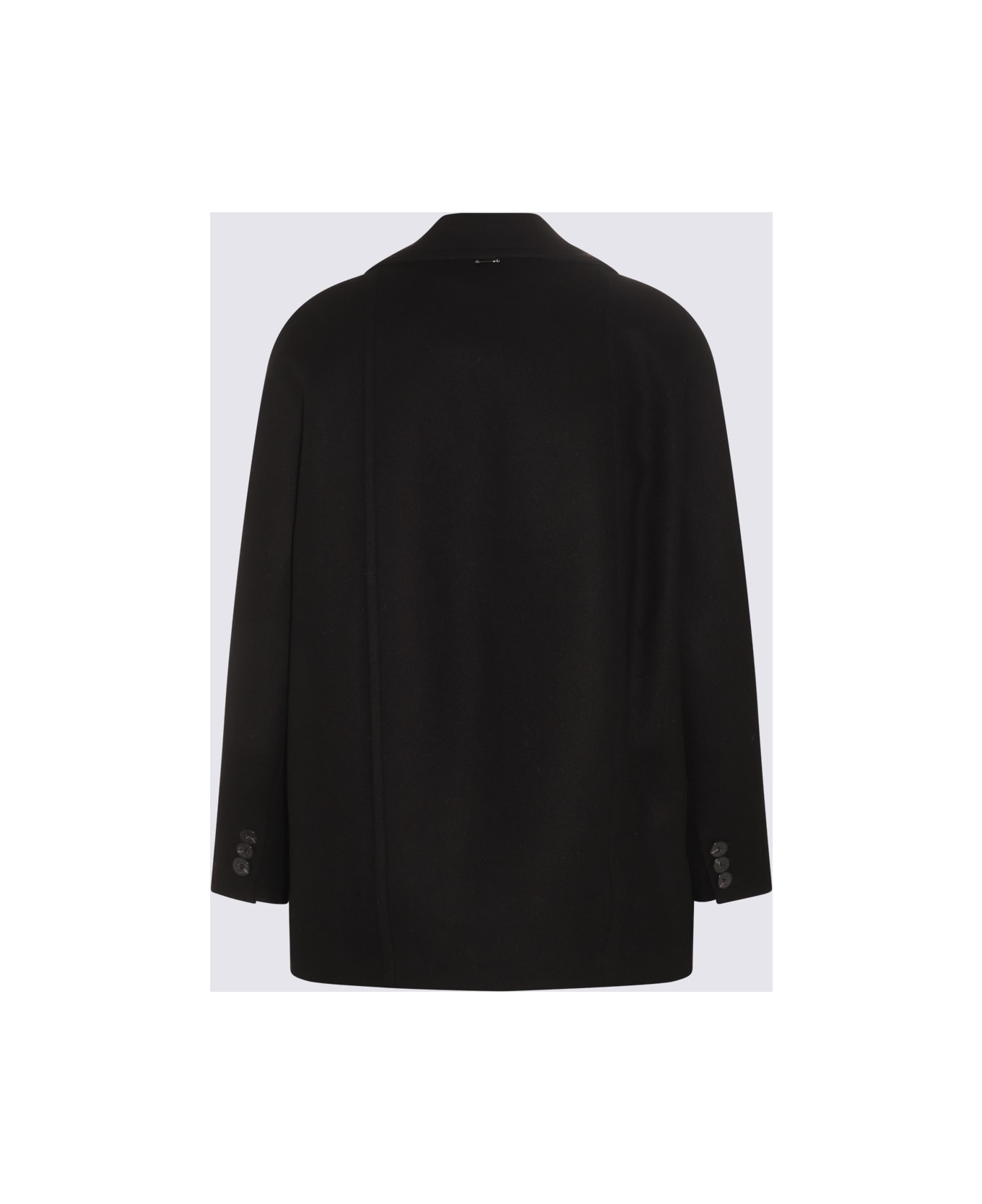 Neil Barrett Black Wool Blend Kimono Oversize Coat - Black