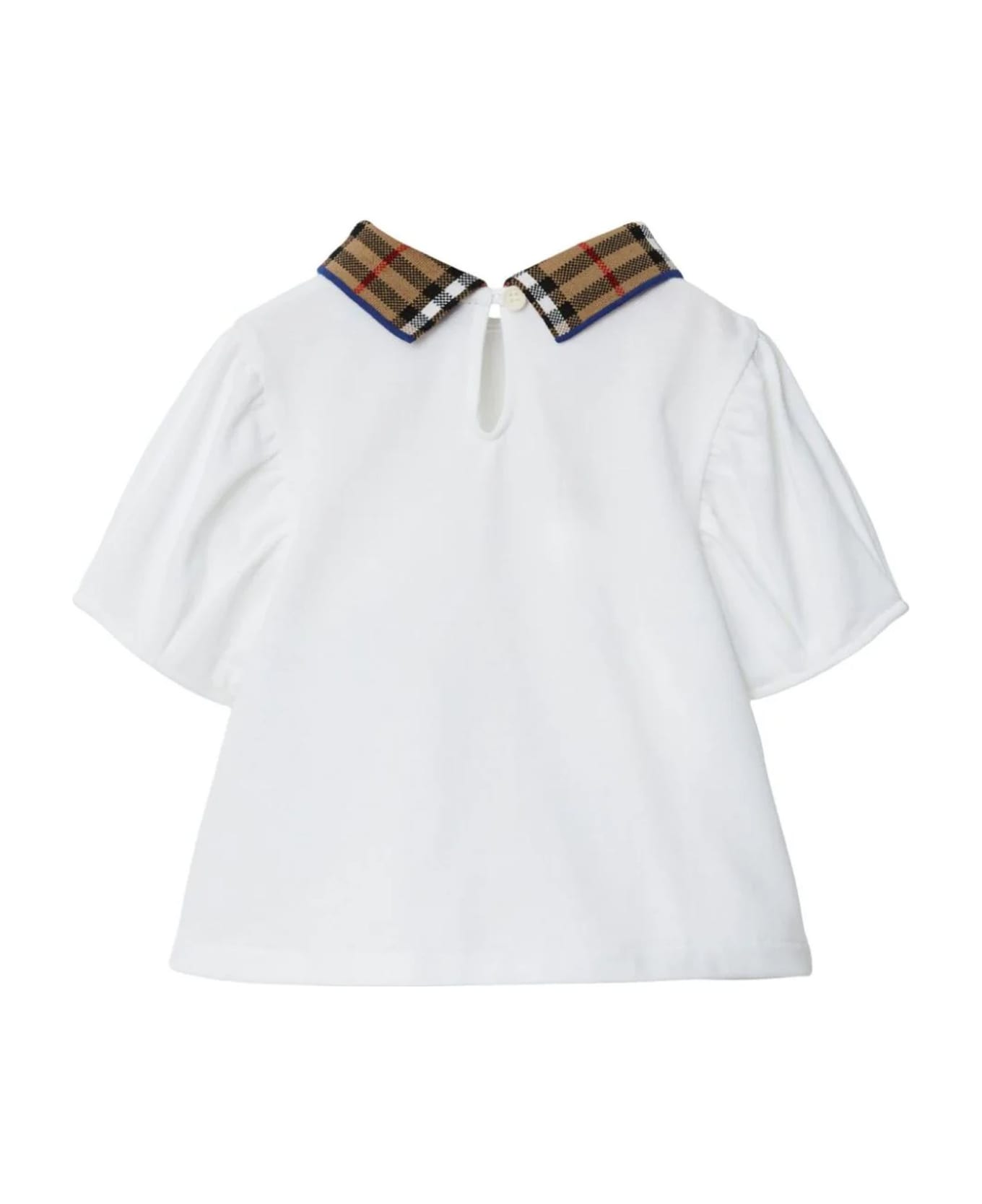 Burberry White Stretch-cotton Polo Shirt