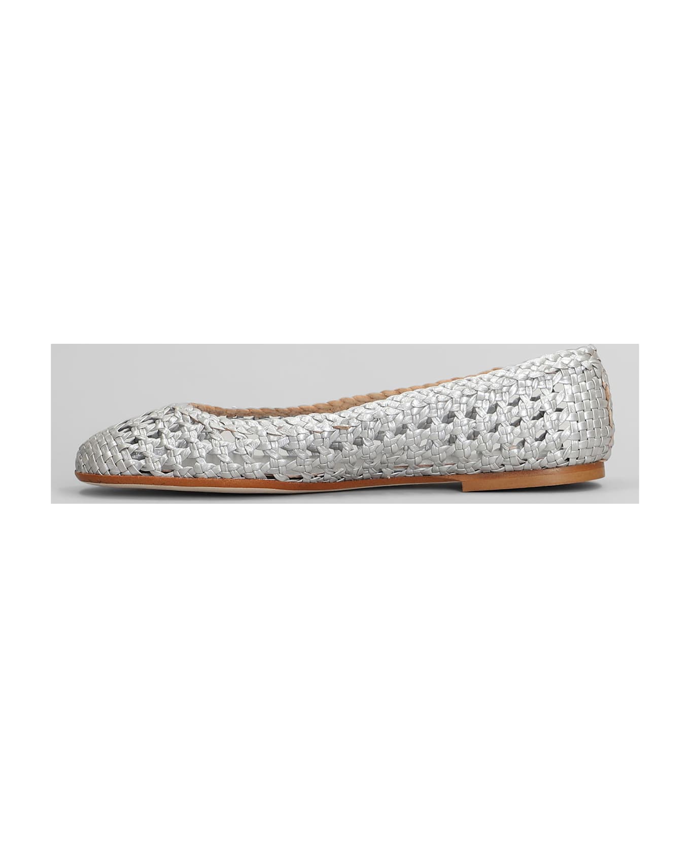 Fabio Rusconi Ballet Flats In Silver Leather - silver