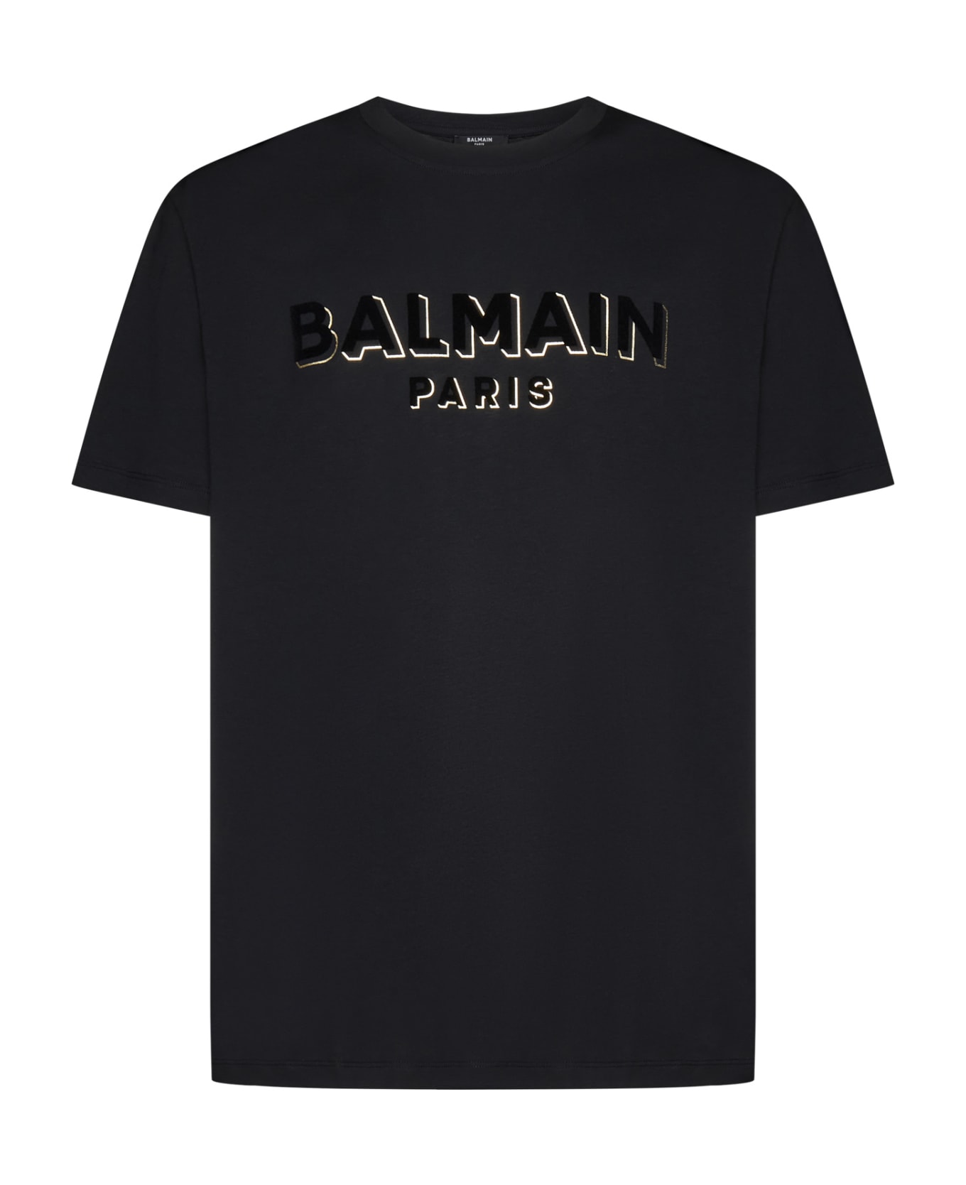 Balmain Logo Printed Crewneck T-shirt - Noir/noir/or ego