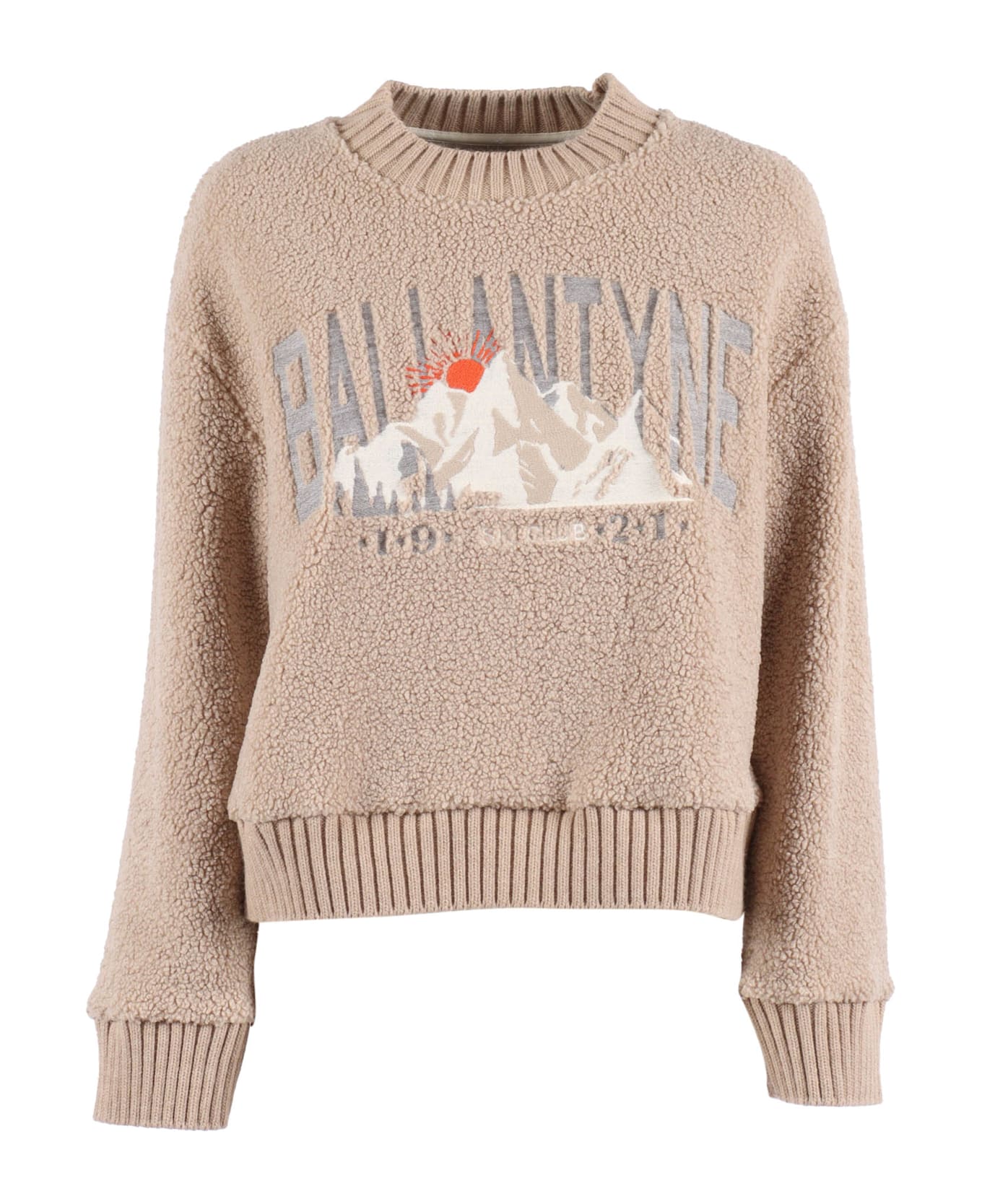 Ballantyne R Neck Sweather - BEIGE