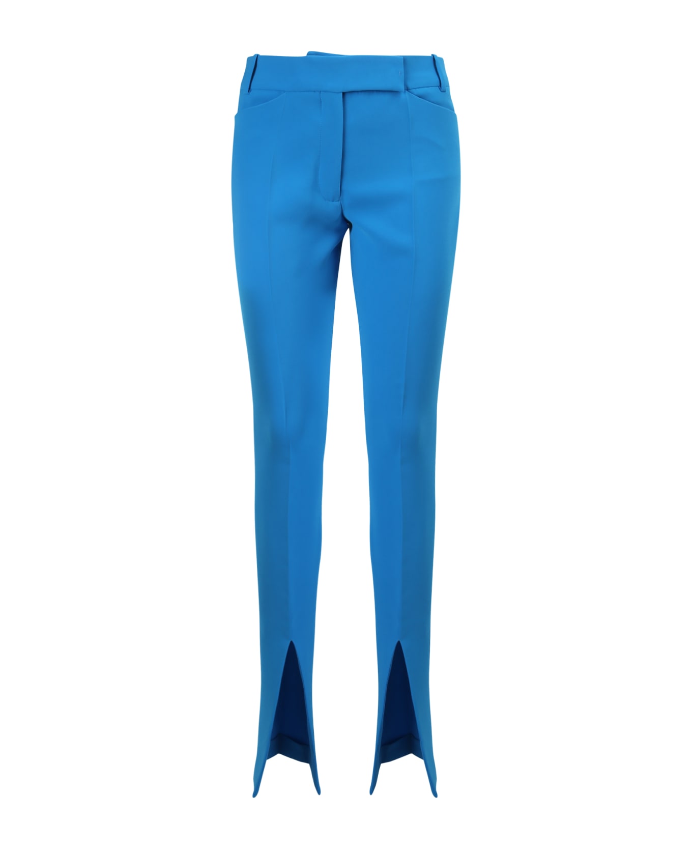 The Attico Front Slit Tailored Trousers - Blue ボトムス