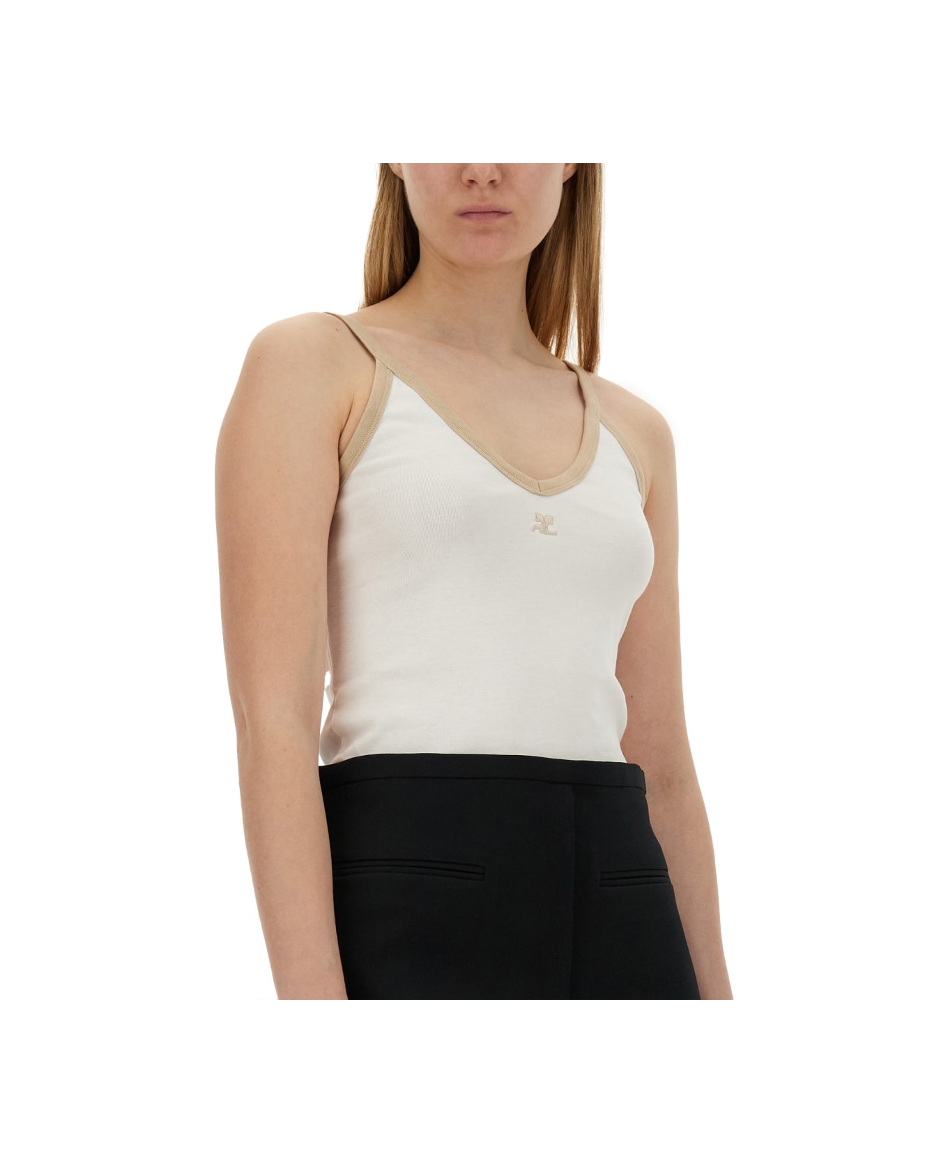 Courrèges Tops With Logo - WHITE