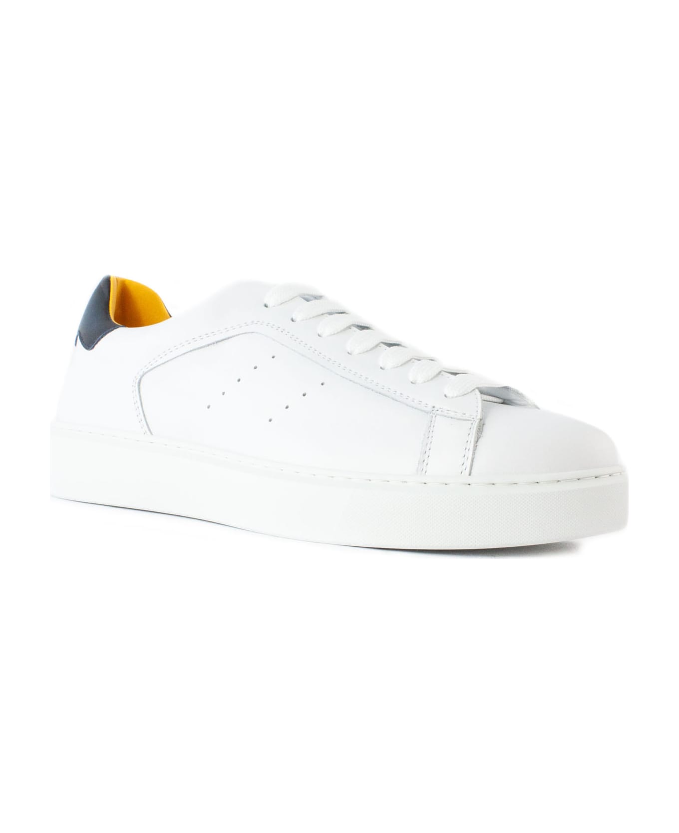 Doucal's White Leather Sneaker Doucal's - WHITE スニーカー