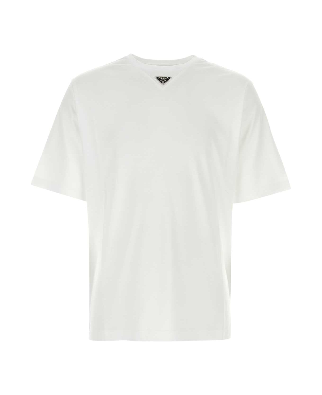 Prada White Cotton T-shirt - BIANCO