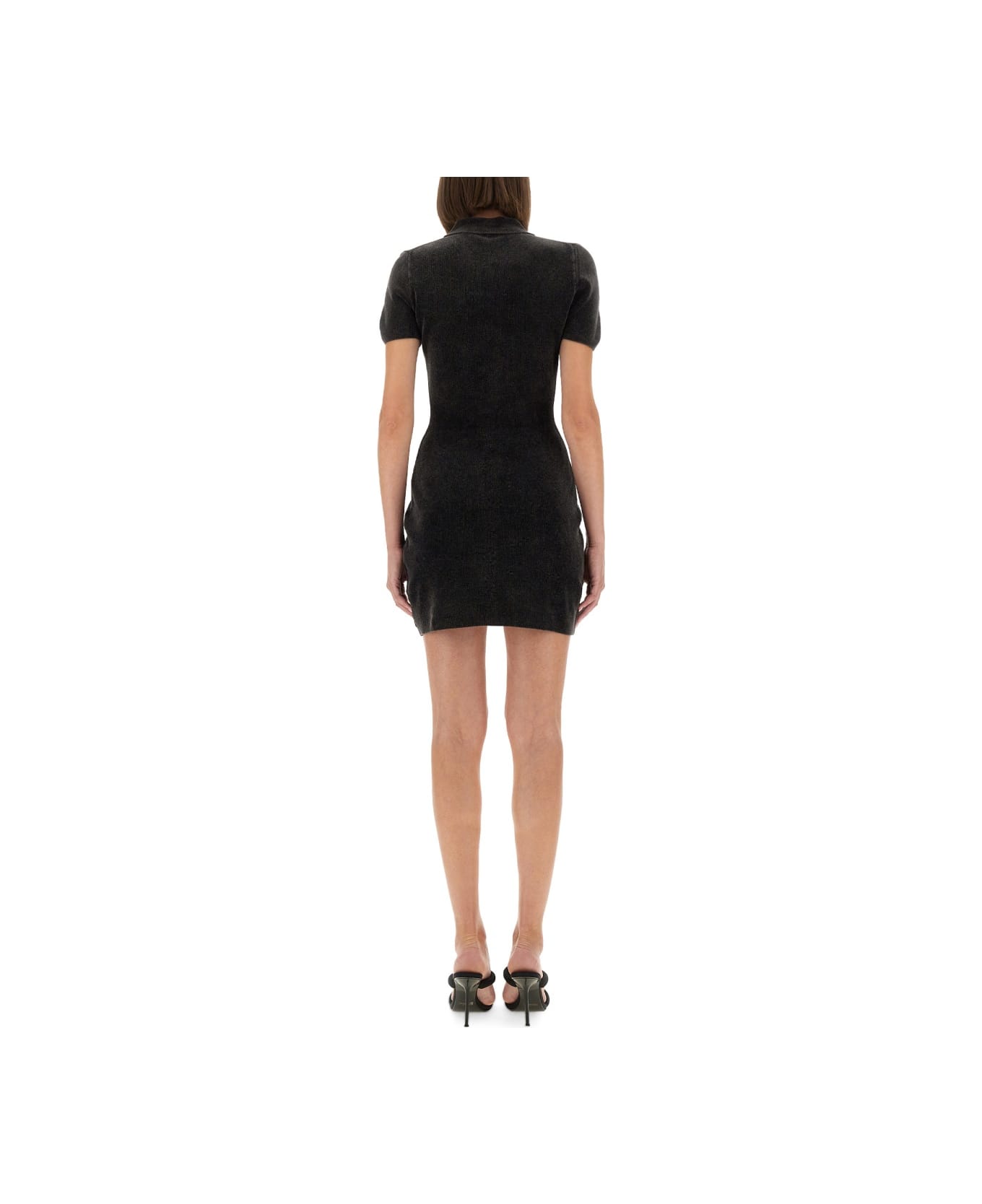 Alexander Wang Mini Dress With Polo Collar - CHARCOAL