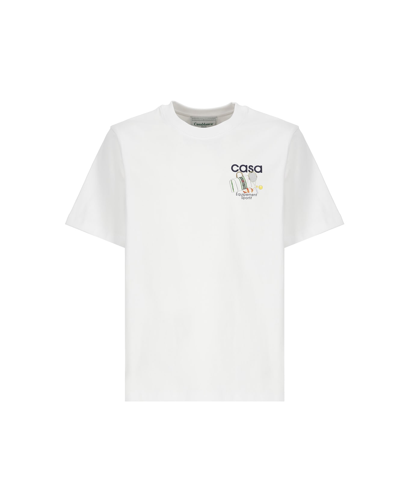 Casablanca Logo Round Neck T-shirt - White