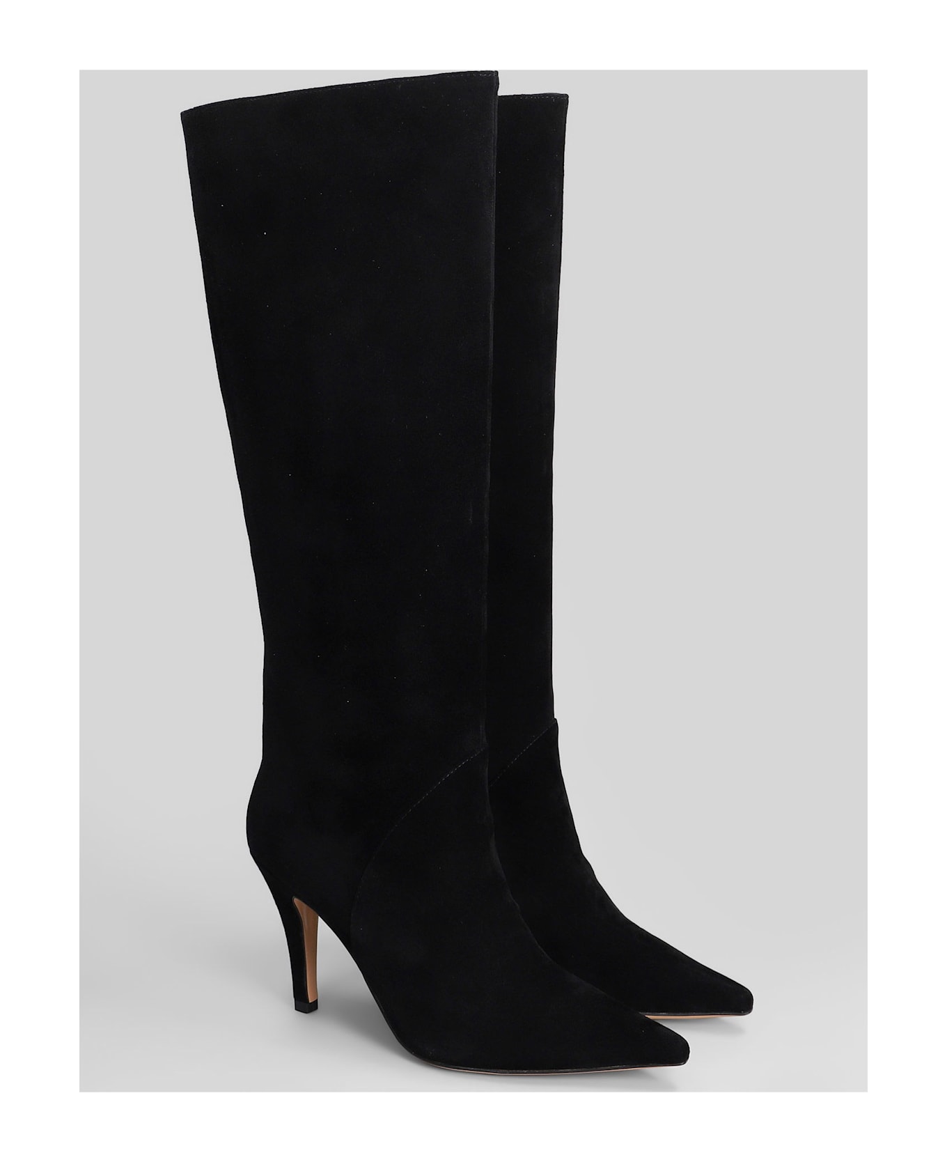 Lola Cruz High Heels Boots In Black Suede - black