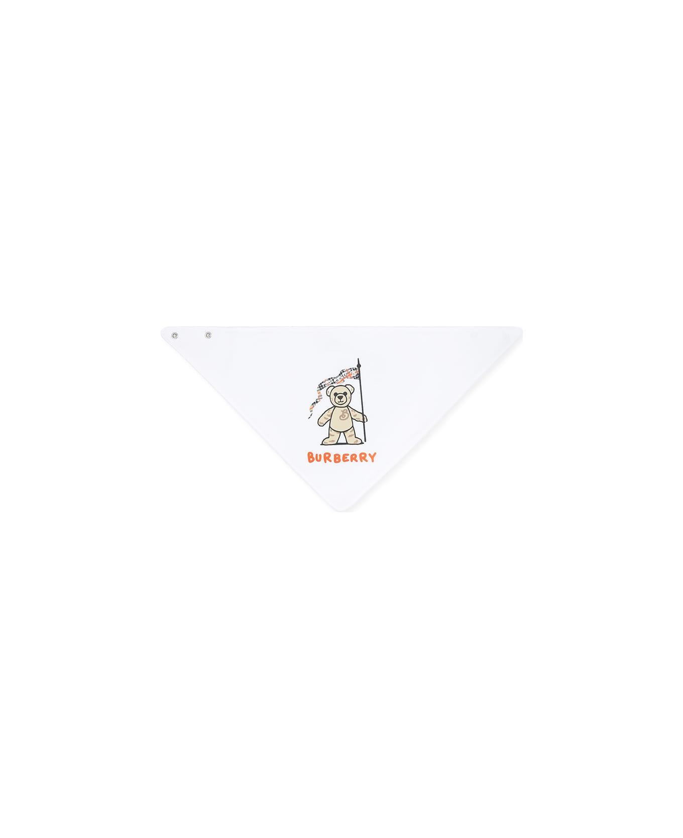Burberry White Babygrow Set For Babykids With Bear - White