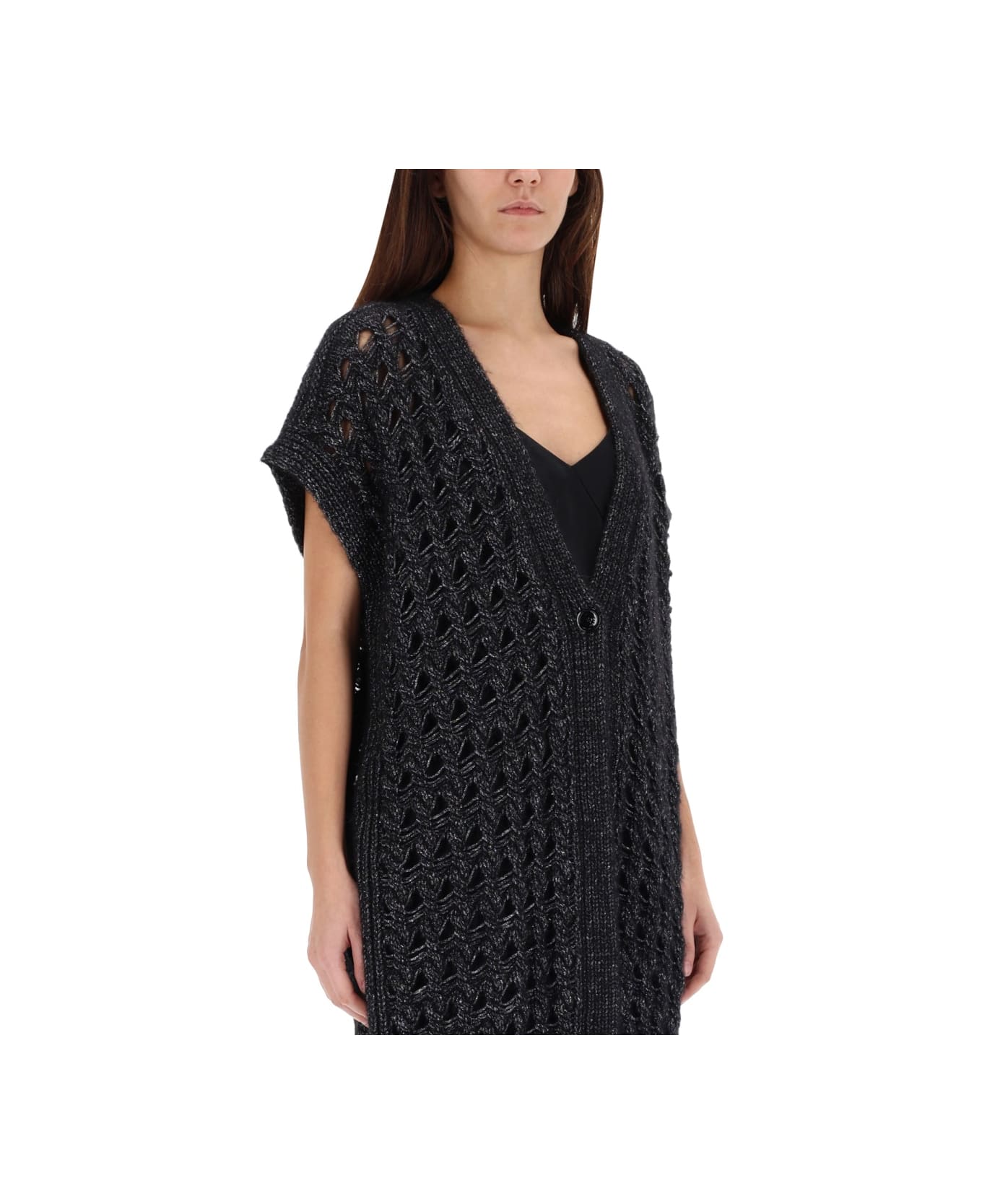 Herno Vest With Perforated Workmanship - BLACK