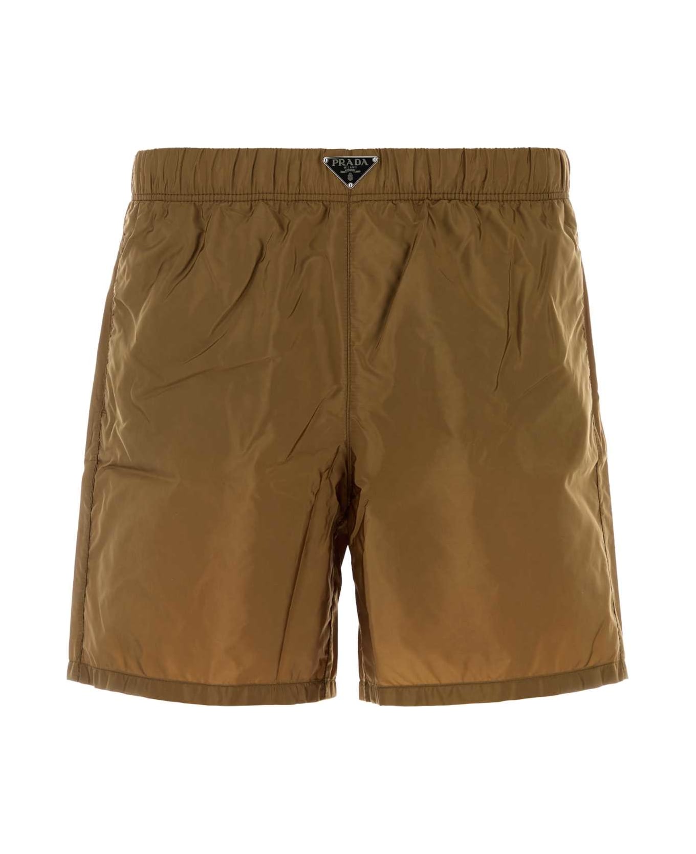Prada Biscuit Re-nylon Swimming Shorts - CANNELLA