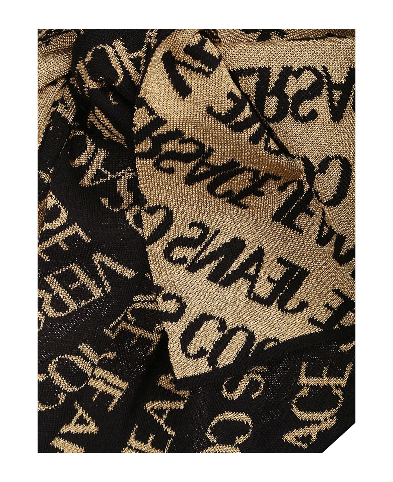 Versace Jeans Couture Logo All Over Scarf - Black/gold