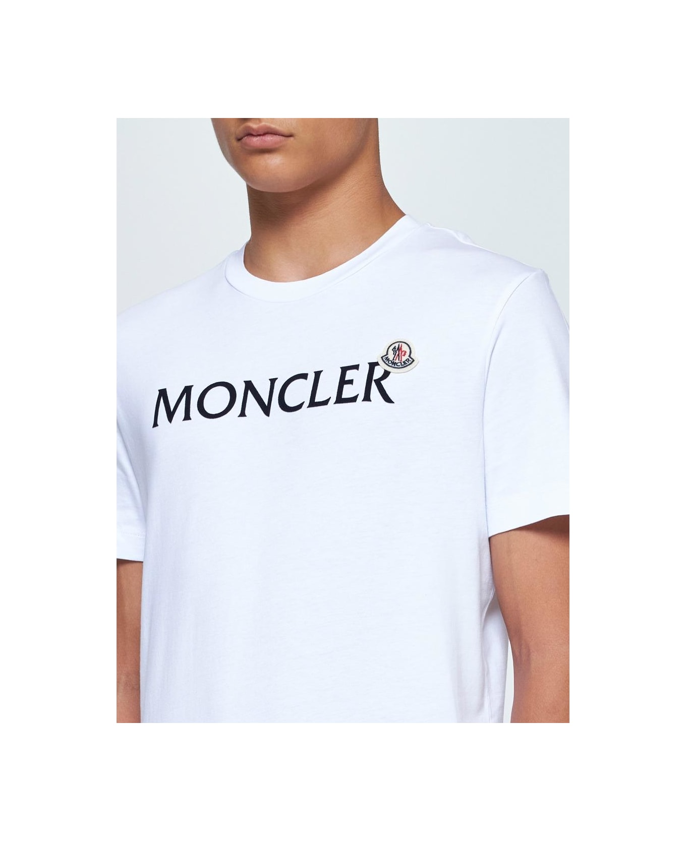 Moncler Logo Cotton T-shirt - White