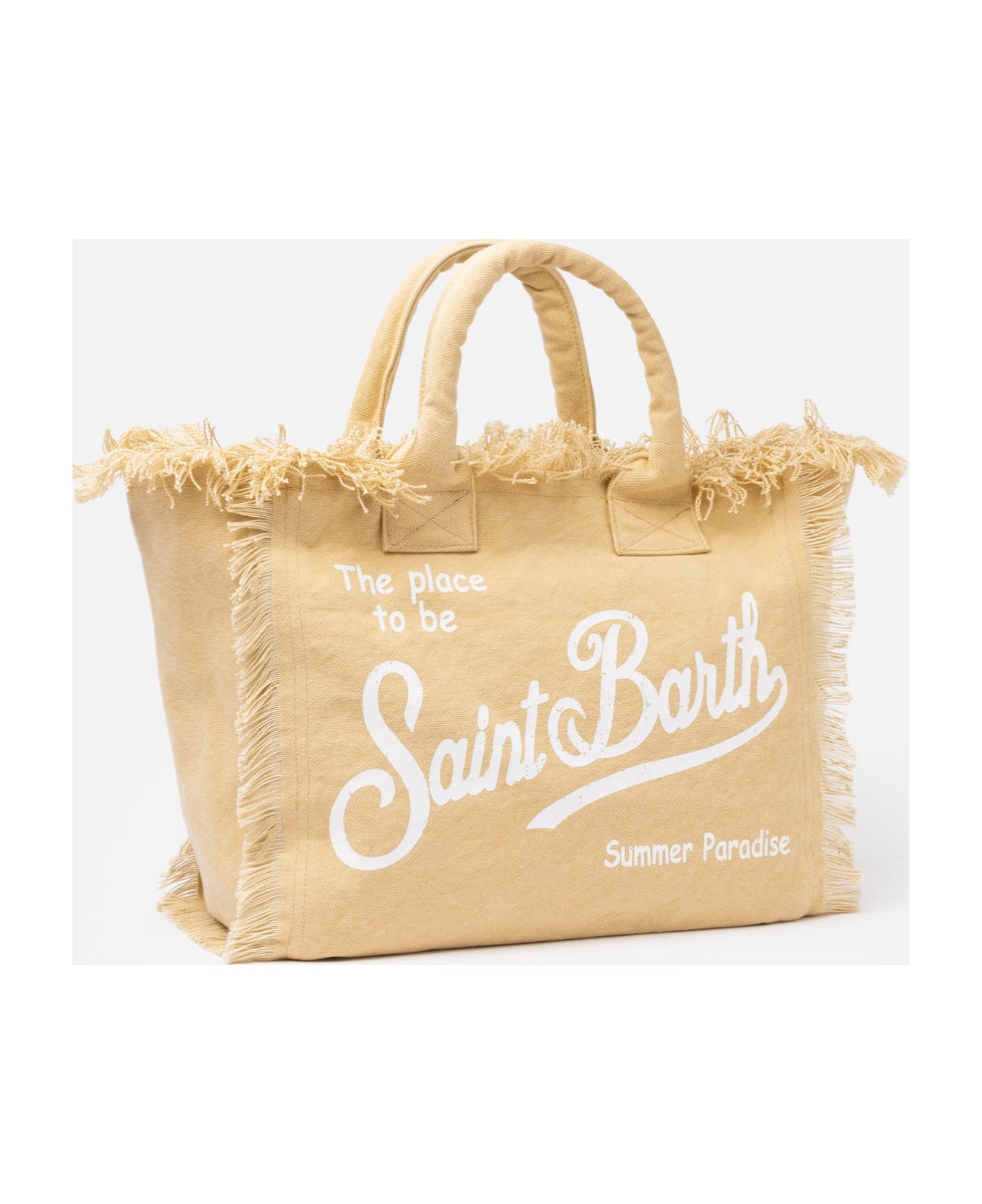 MC2 Saint Barth Beige Cotton Canvas Vanity Tote Bag - WHITE