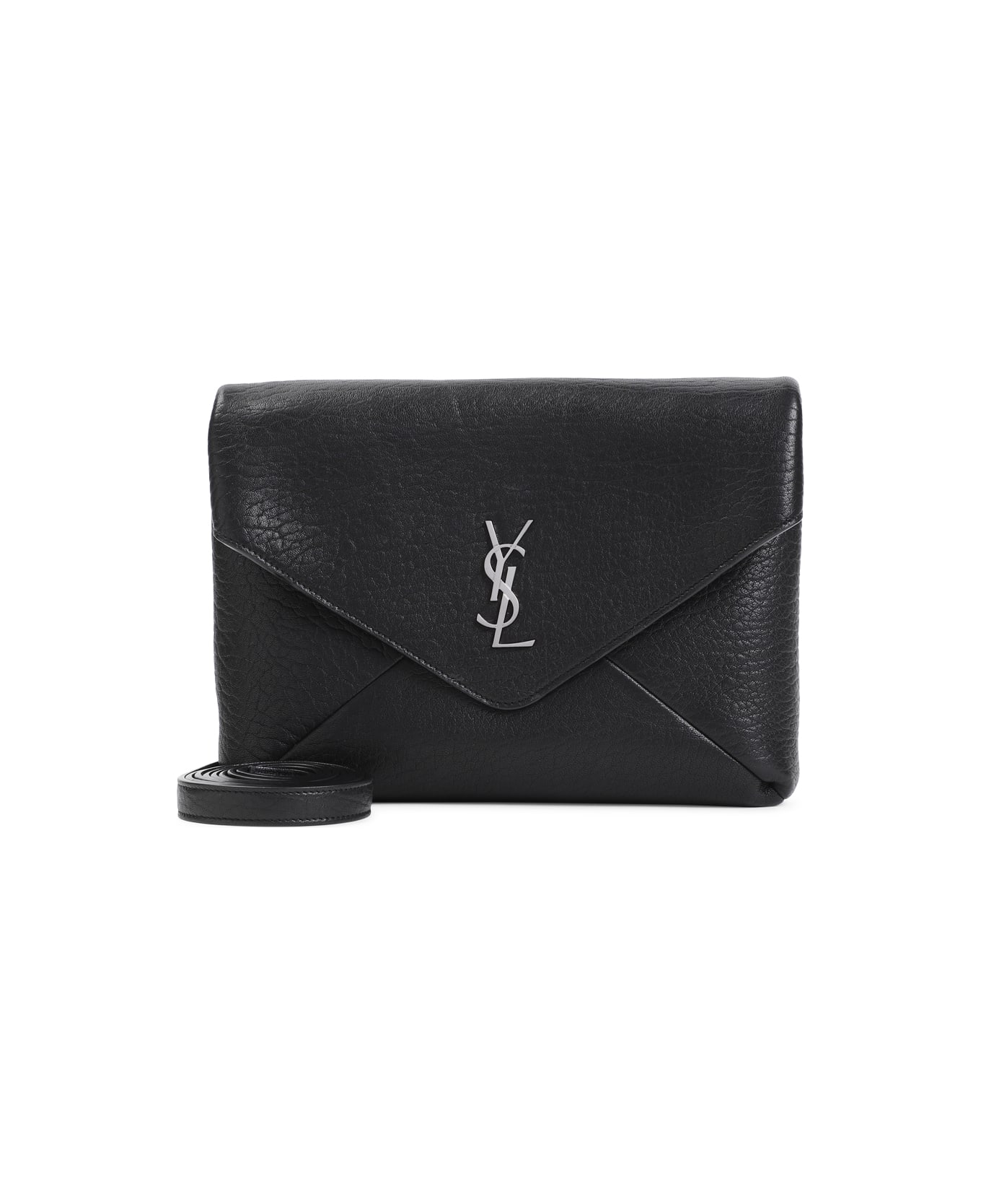 Saint Laurent Ysl Large Pouch On Strap - Nero