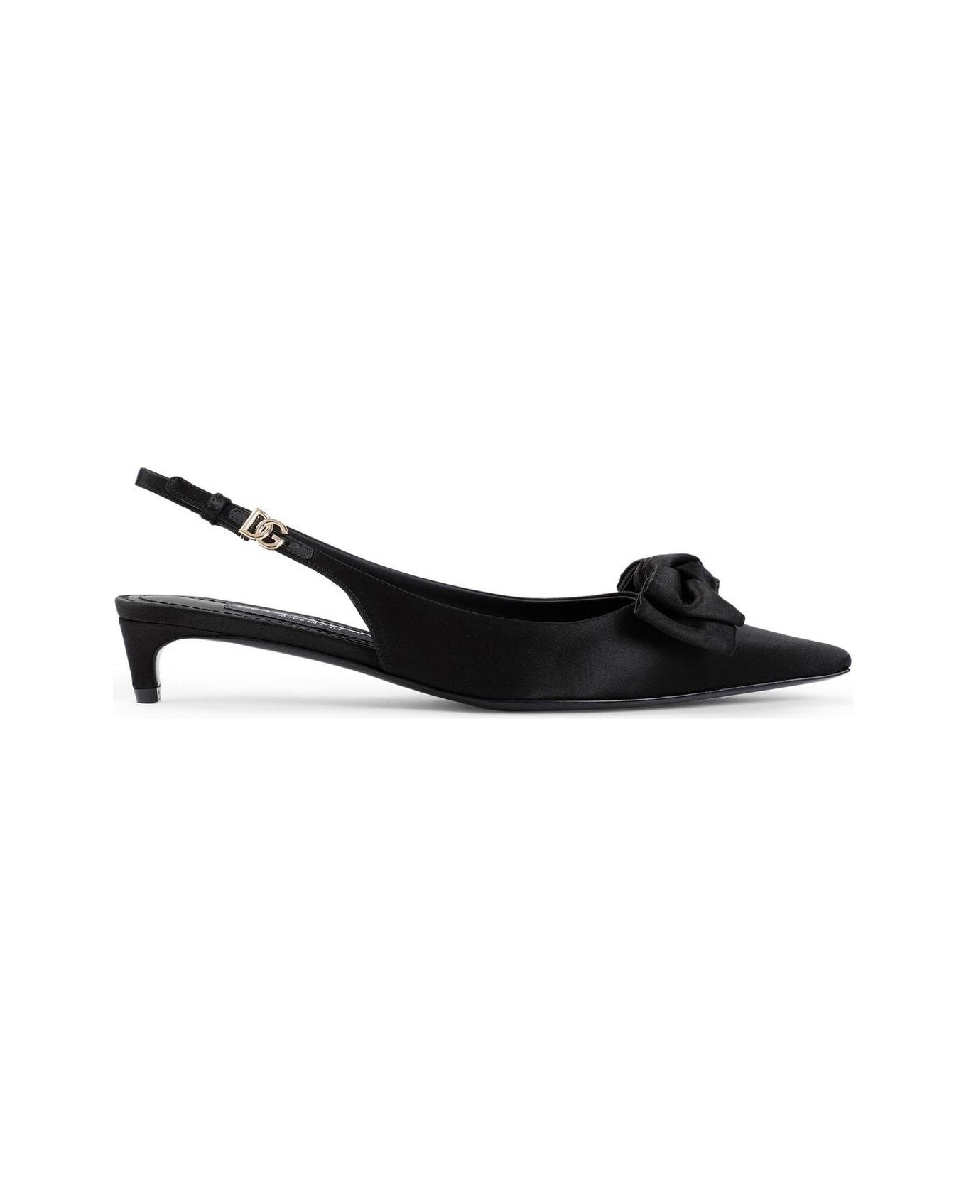 Dolce & Gabbana Bow Detailed Slingback Pumps - BLACK