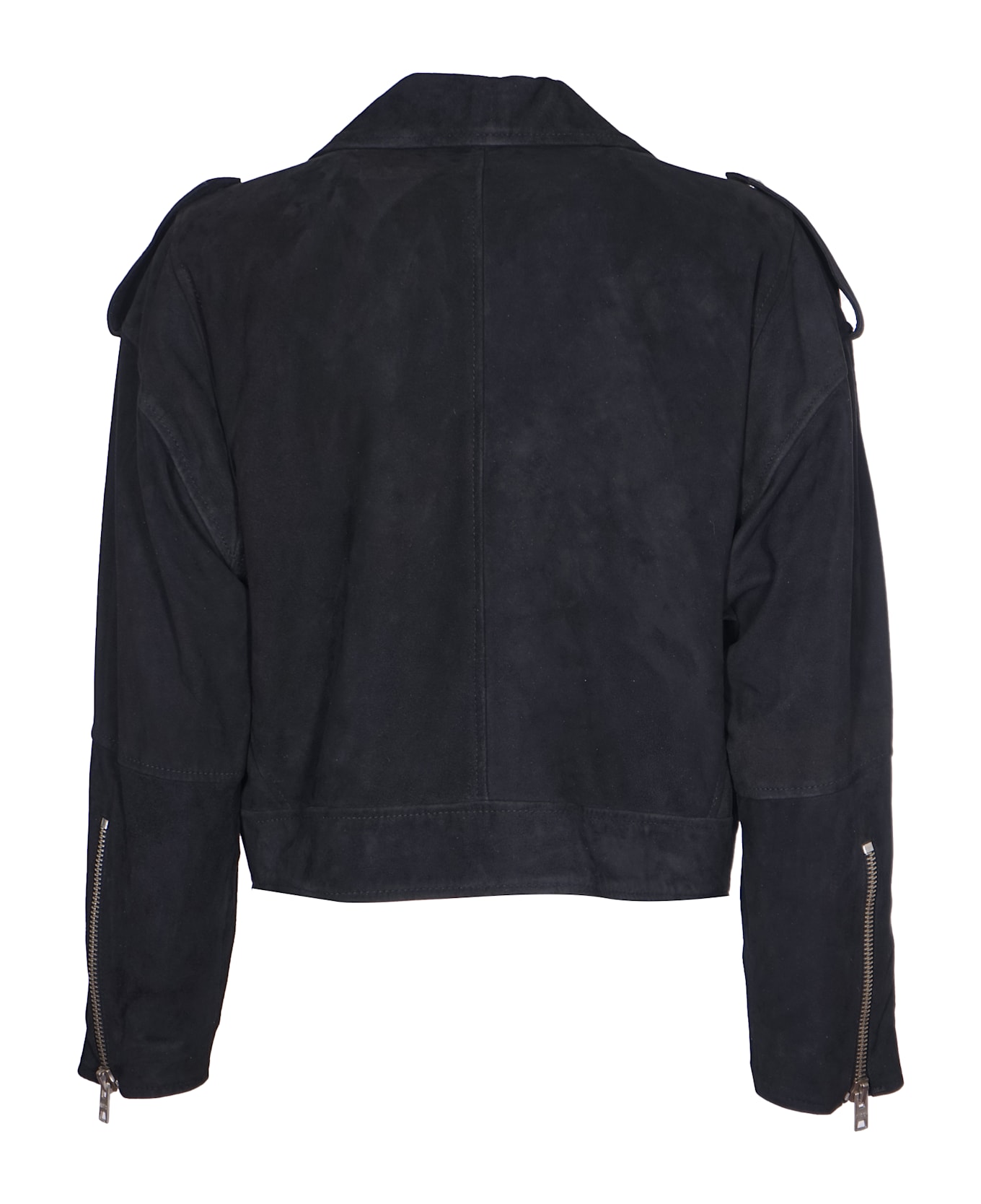 DFour Multi-zipped Velvet Jacket - Black