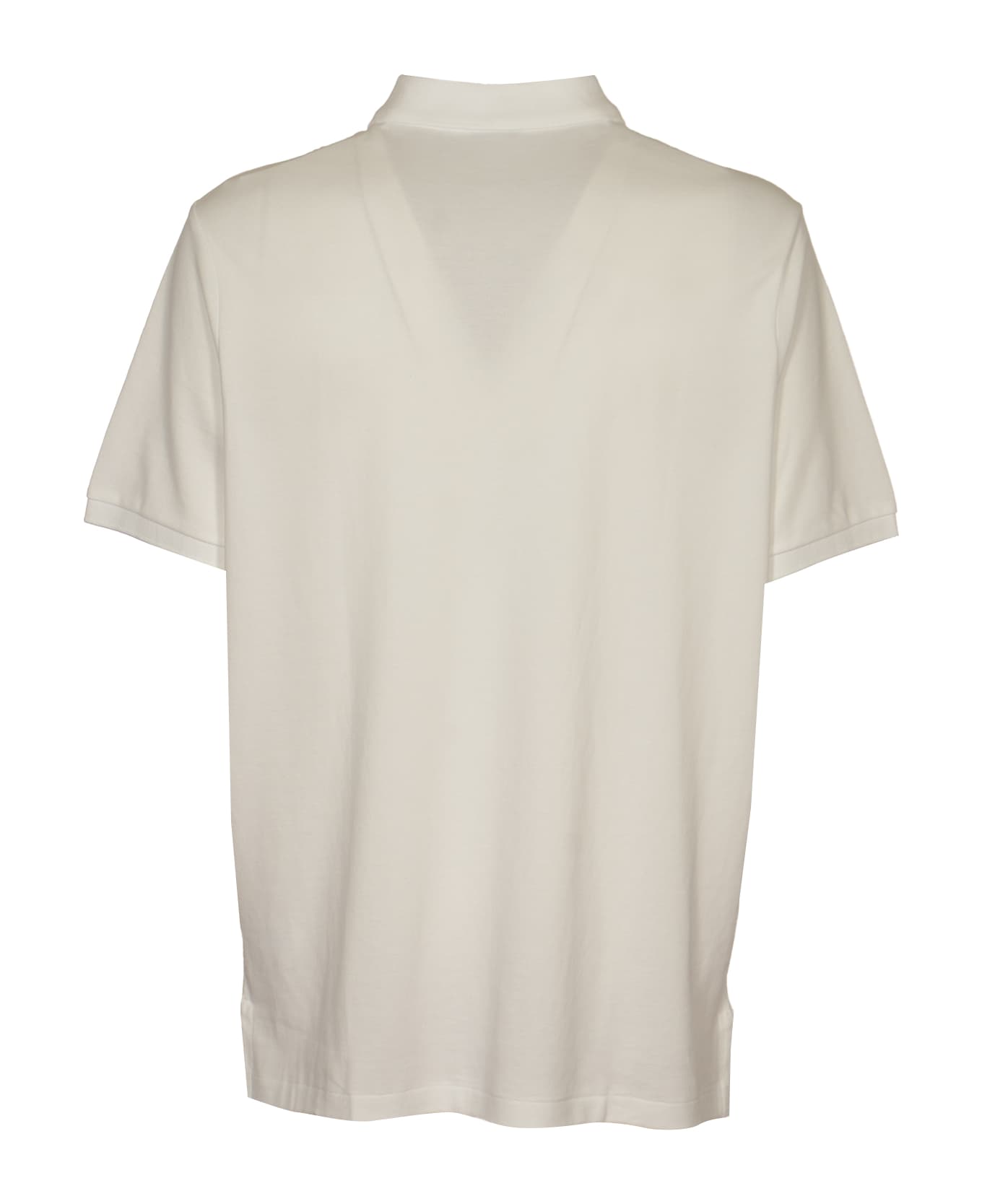 Polo Ralph Lauren Logo Embroidered Regular Polo Shirt - White