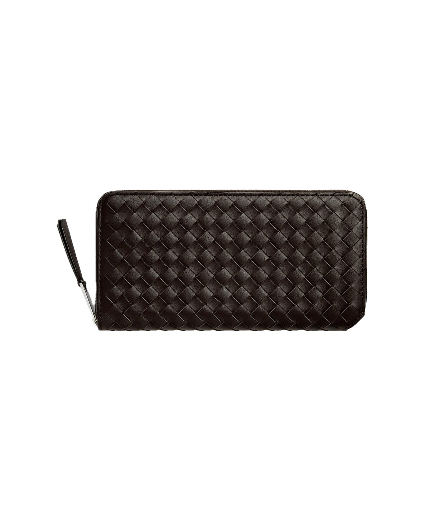 Bottega Veneta Intrecciato Zip Around Wallet - Brown