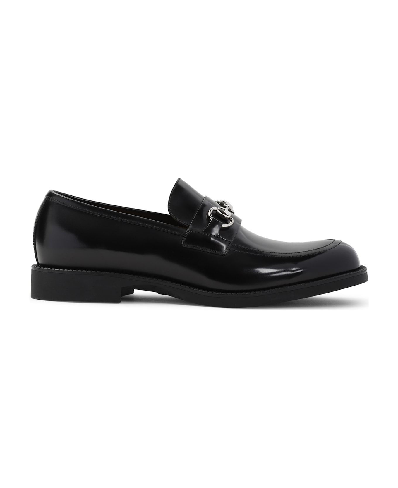 Gucci Black Leather Loafers - Black